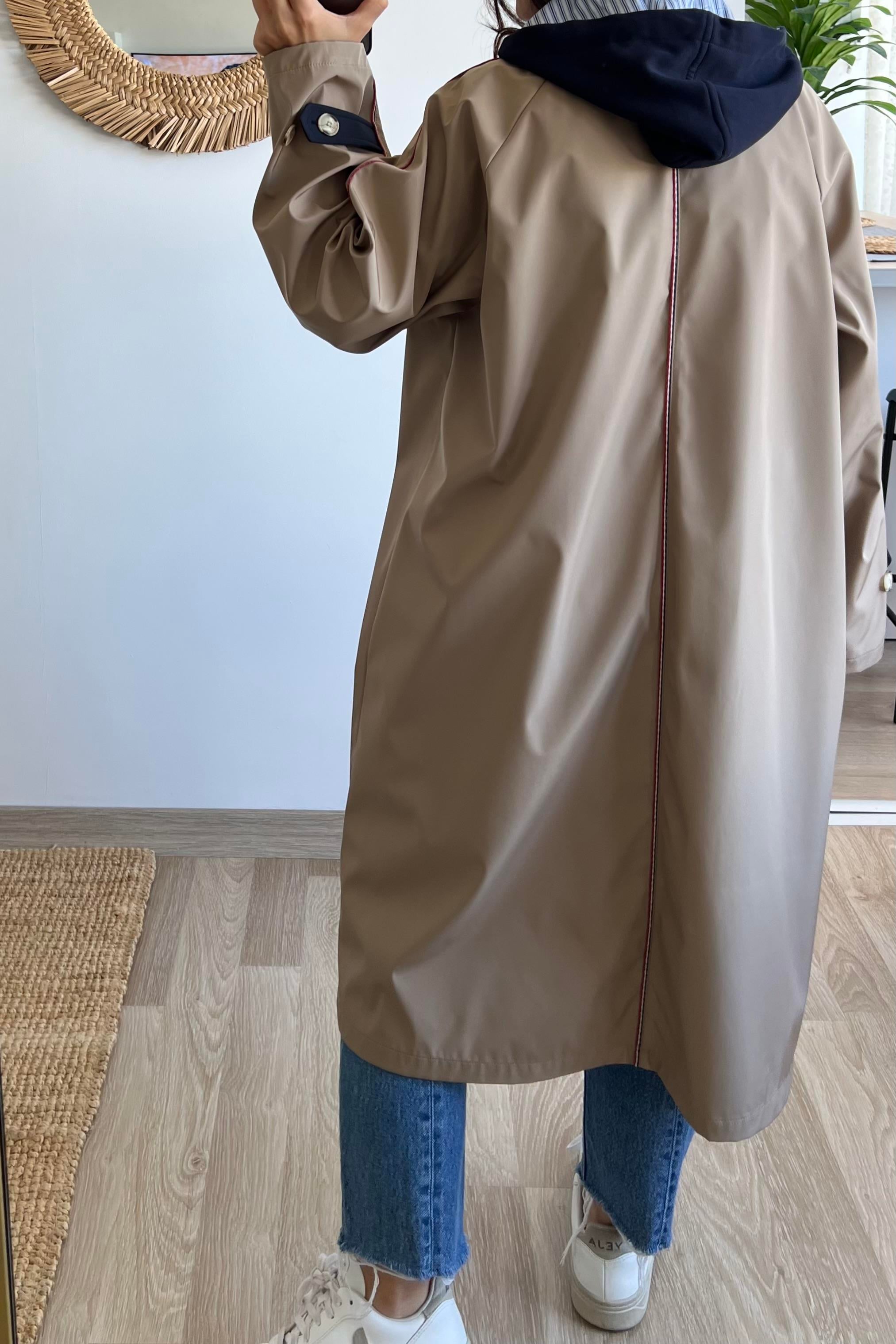 Çıkarılabilir Kapüşonlu Waterproof Trençkot uygun fiyatlarda www.butikhola.com adresinde