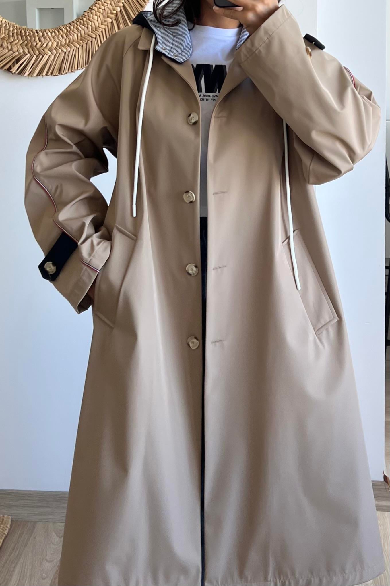 Çıkarılabilir Kapüşonlu Waterproof Trençkot uygun fiyatlarda www.butikhola.com adresinde