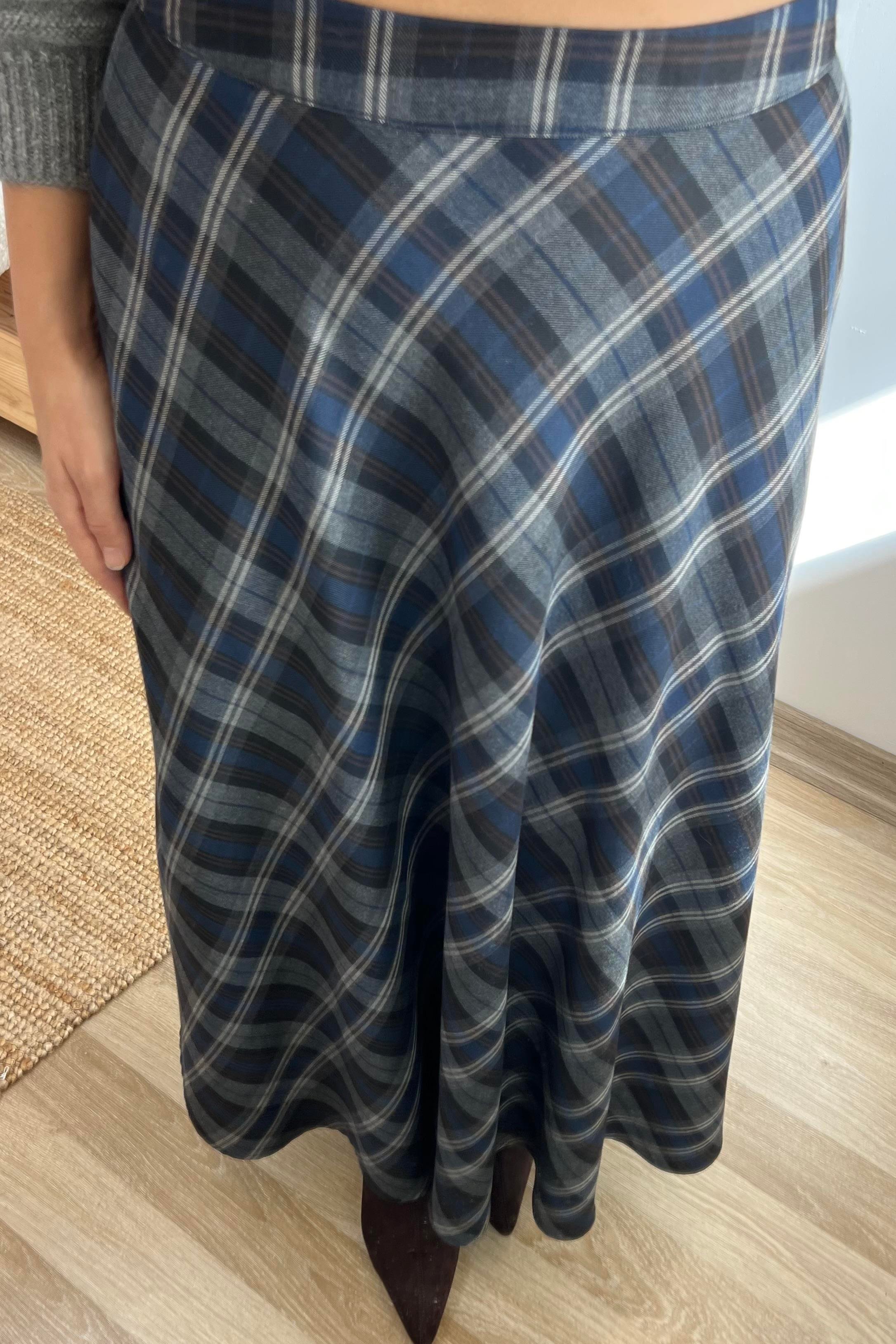 Ekoseli Cepli Midi Etek uygun fiyatlarda www.butikhola.com adresinde