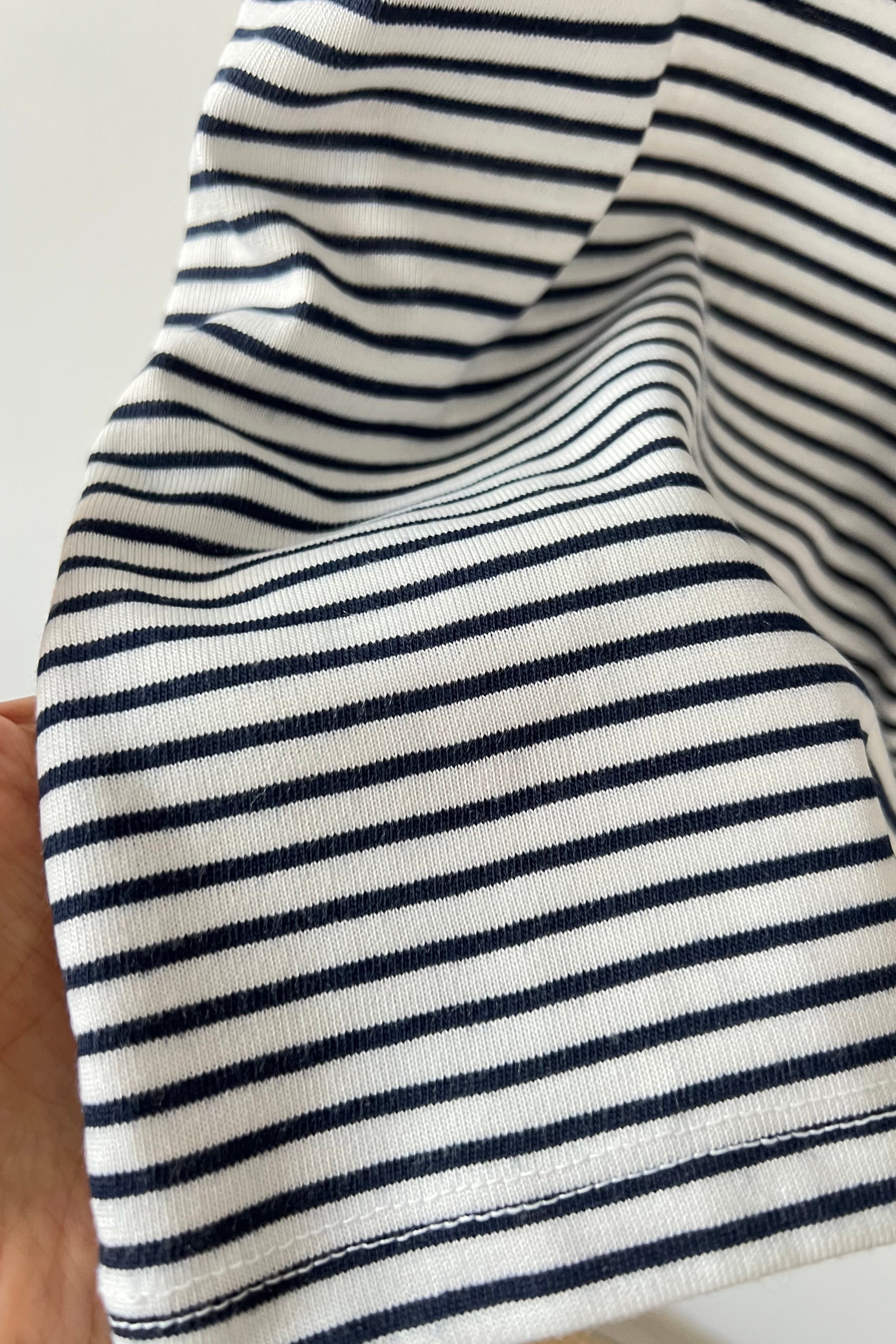 Ekru Çizgili Basic Tshirt uygun fiyatlarda www.butikhola.com adresinde