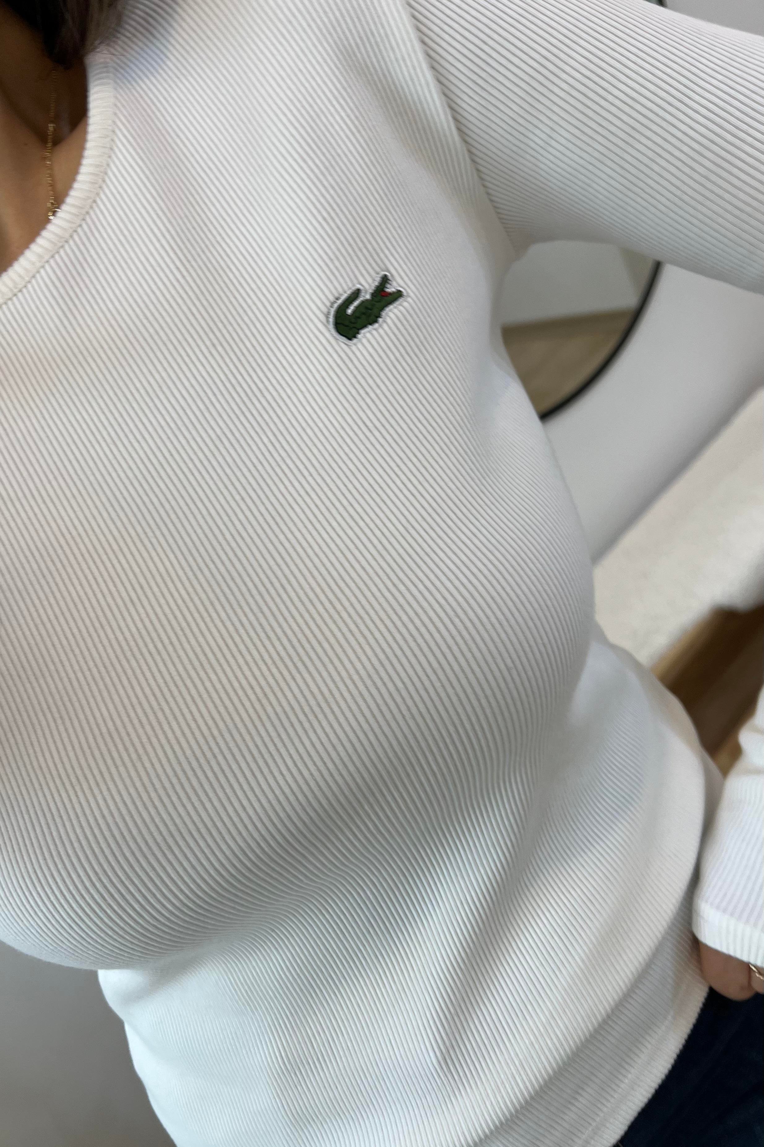 Ekru Logo Nakışlı Uzun Kollu Bluz uygun fiyatlarda www.butikhola.com adresinde
