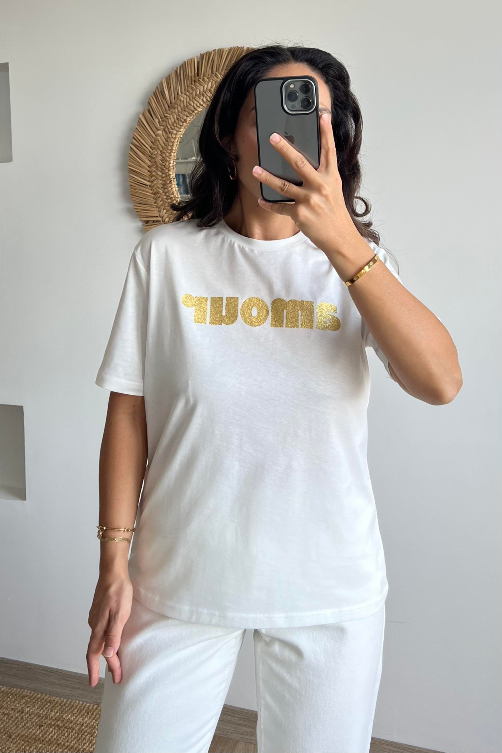 Gold Simli Amour Tshirt uygun fiyatlarda www.butikhola.com adresinde