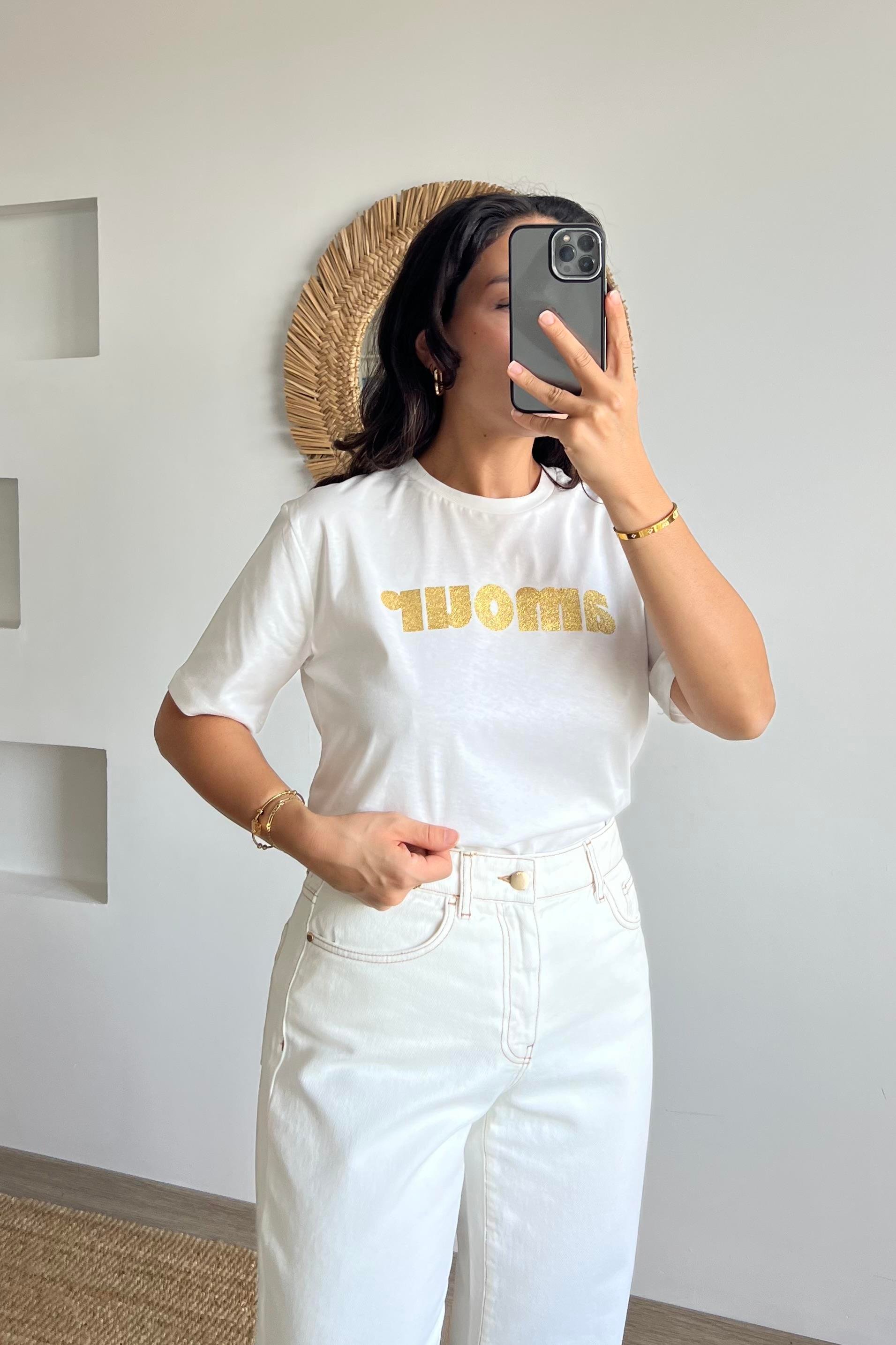 Gold Simli Amour Tshirt uygun fiyatlarda www.butikhola.com adresinde