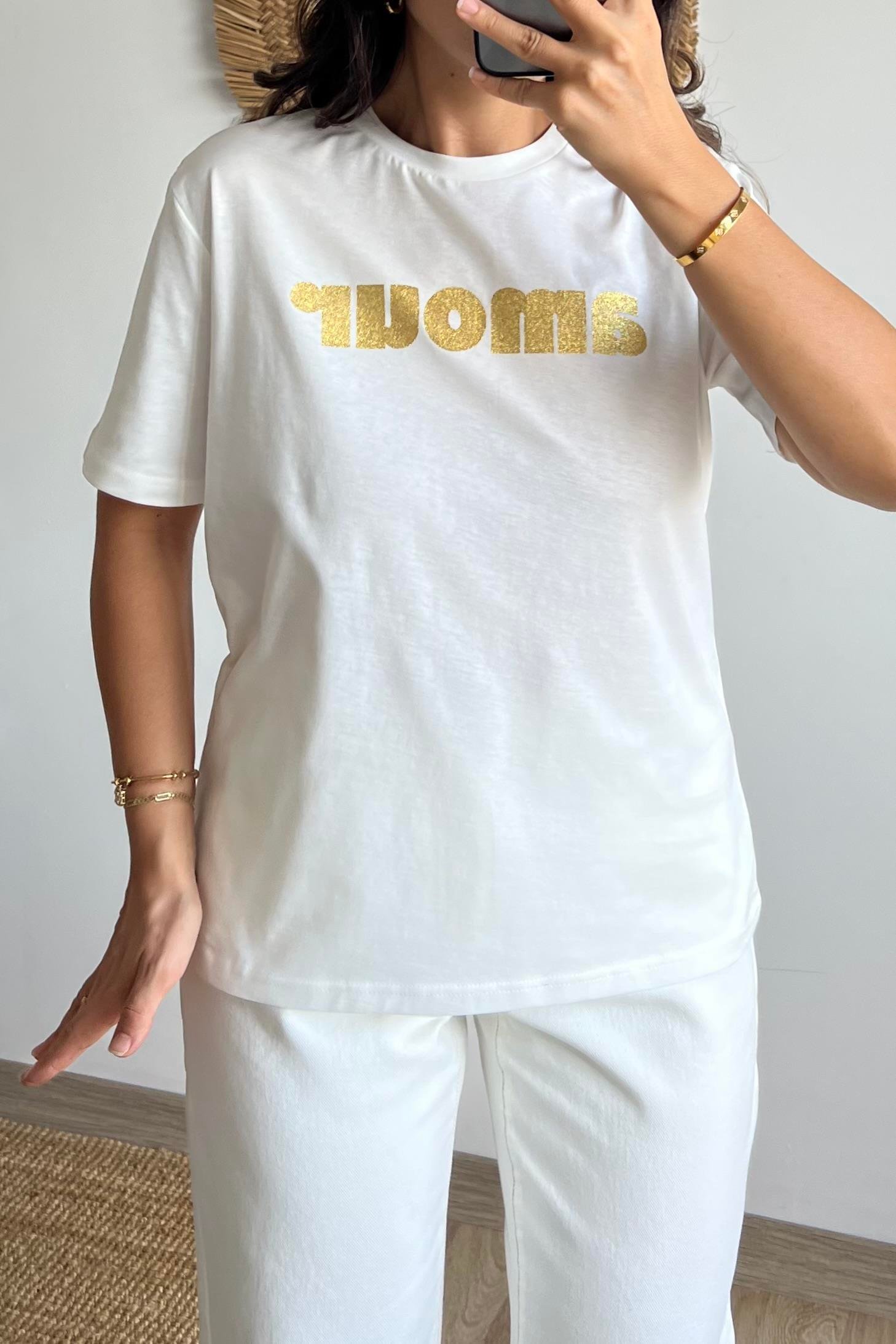 Gold Simli Amour Tshirt uygun fiyatlarda www.butikhola.com adresinde