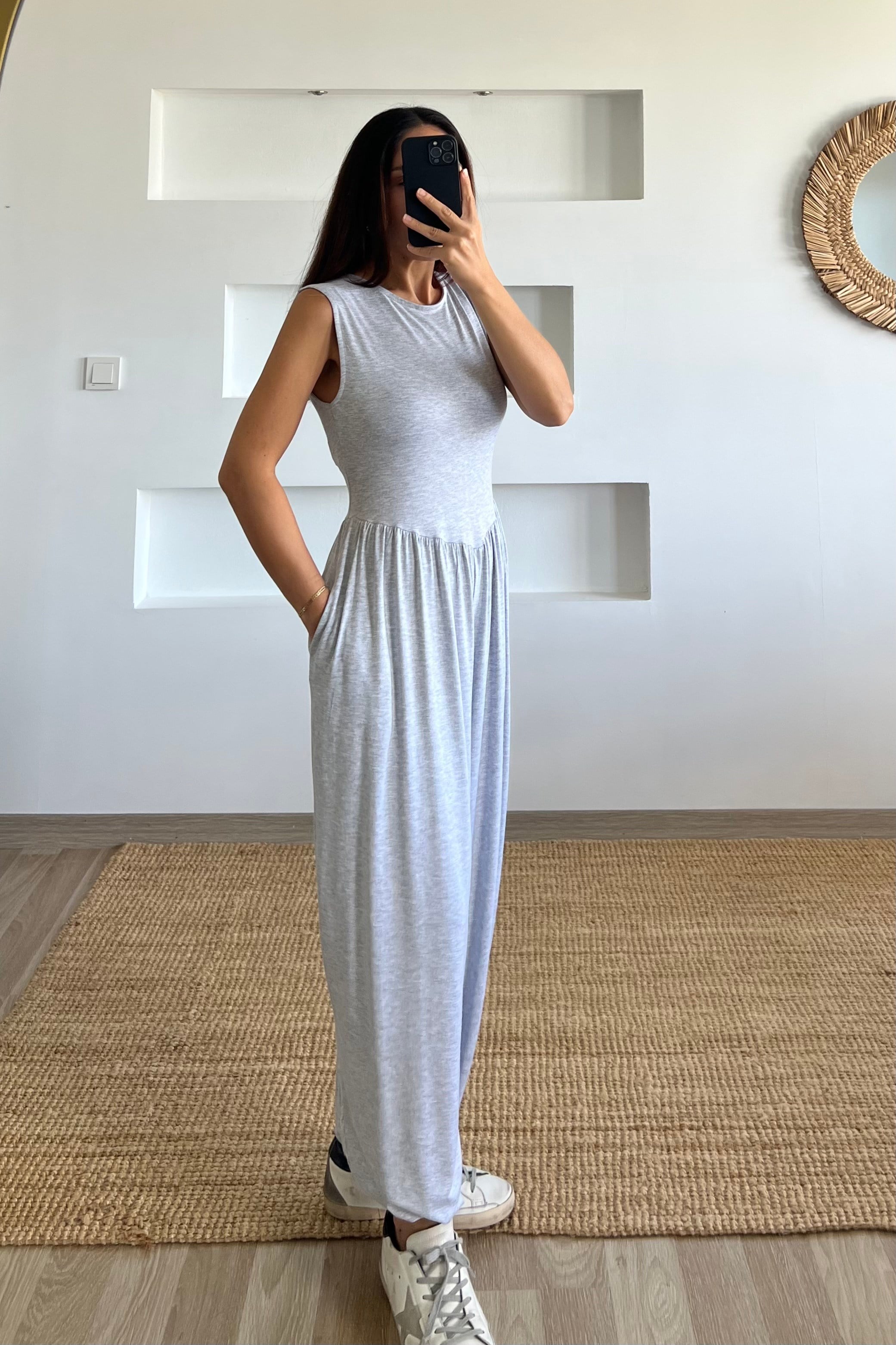 Gri Basic Şalvar Tulum uygun fiyatlarda www.butikhola.com adresinde