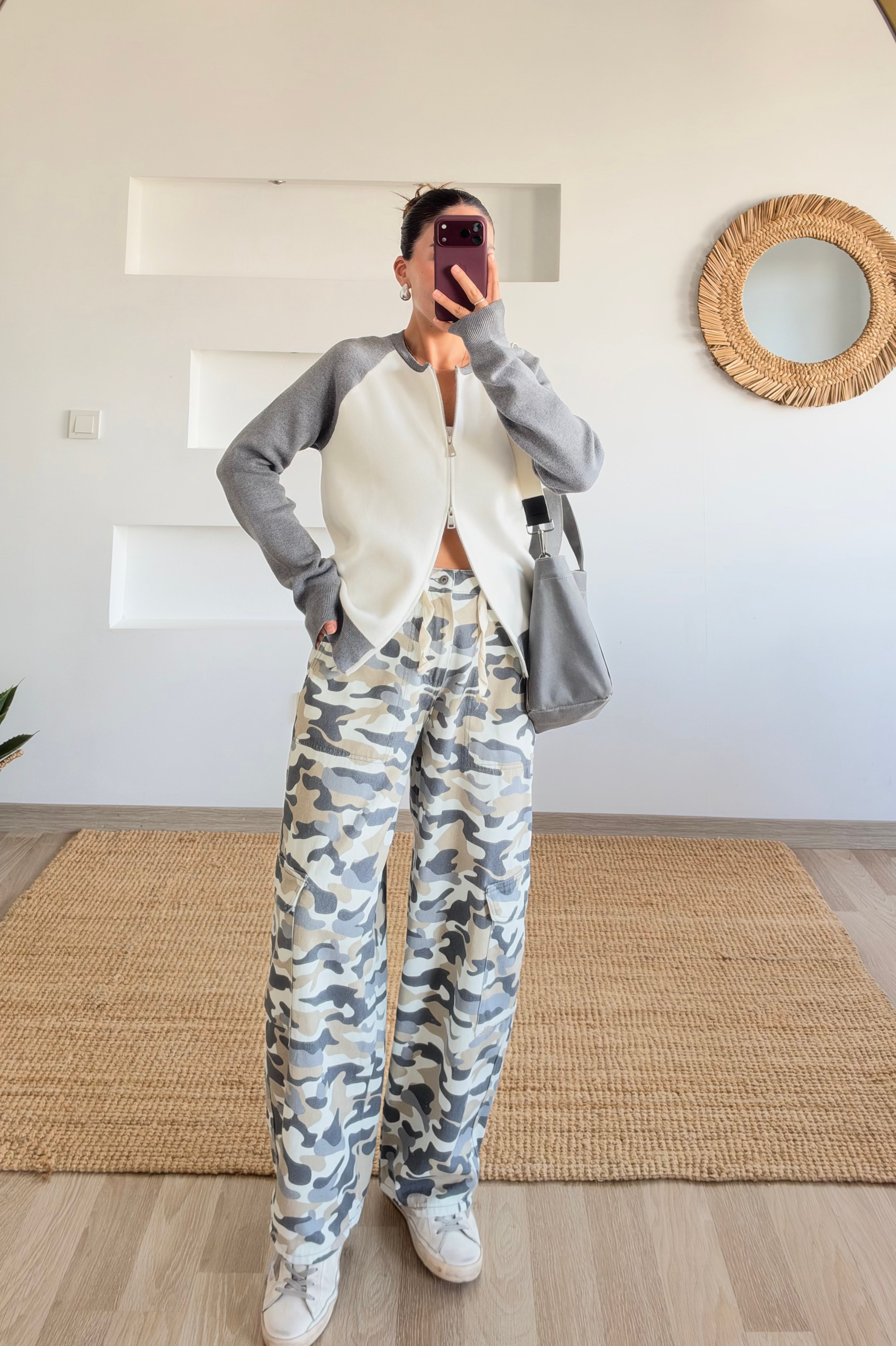Gri Kamuflaj Desenli Kargo Cepli Pantolon uygun fiyatlarda www.butikhola.com adresinde