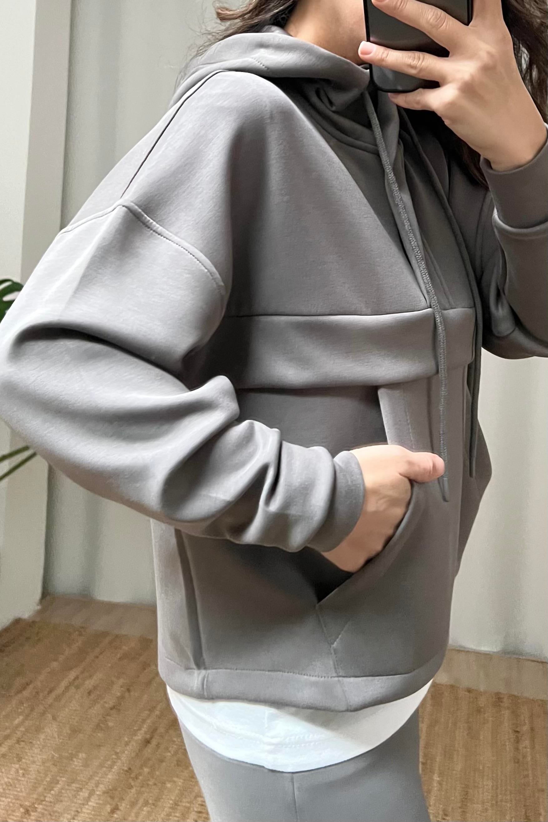 Gri Oys Kanguru Cep Modal Takım uygun fiyatlarda www.butikhola.com adresinde