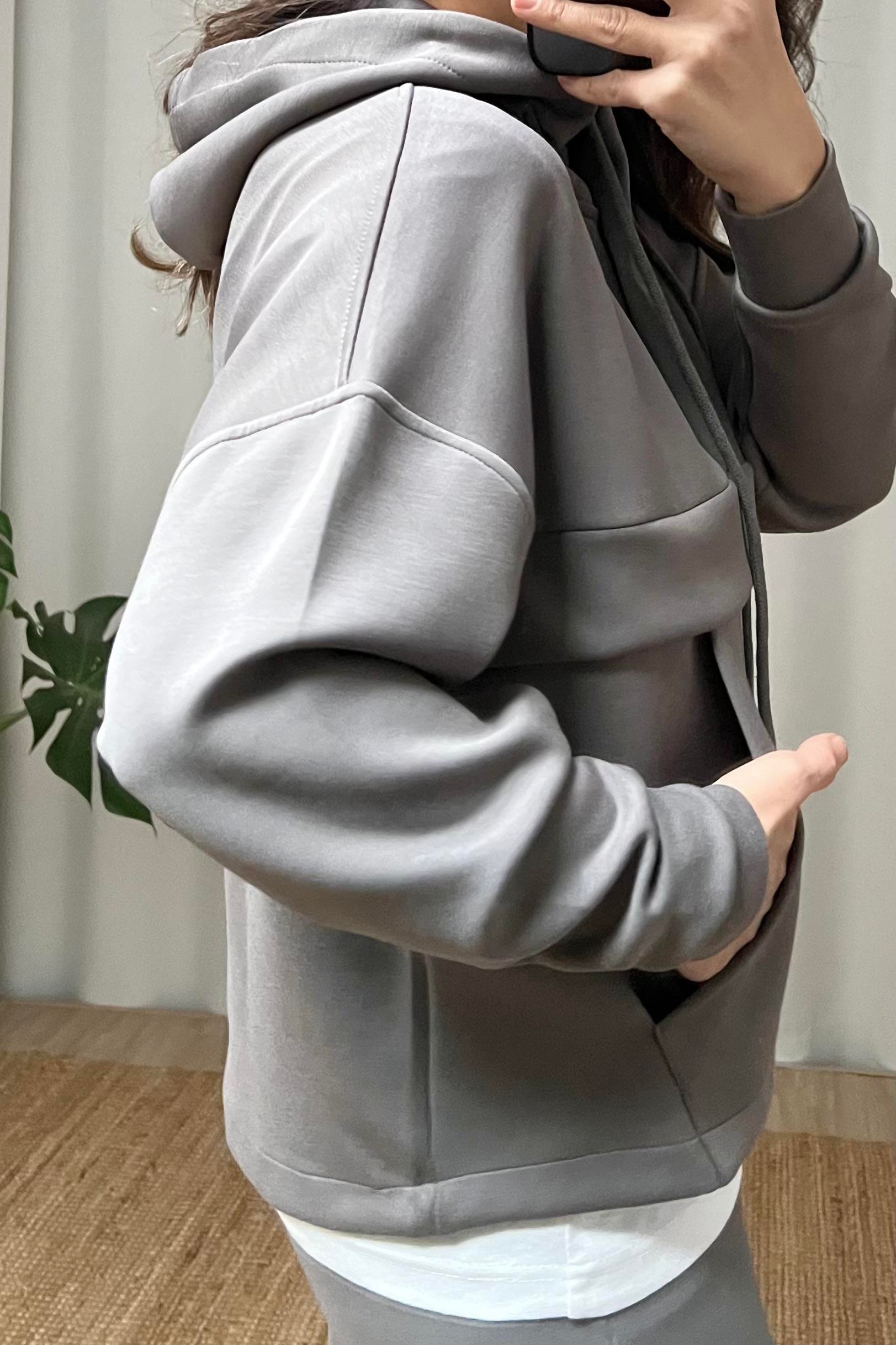 Gri Oys Kanguru Cep Modal Takım uygun fiyatlarda www.butikhola.com adresinde