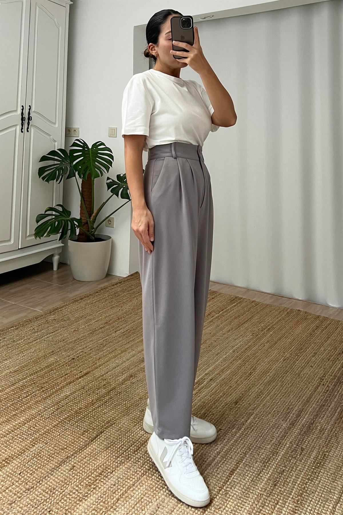Gri Şalvar Pantolon uygun fiyatlarda www.butikhola.com adresinde