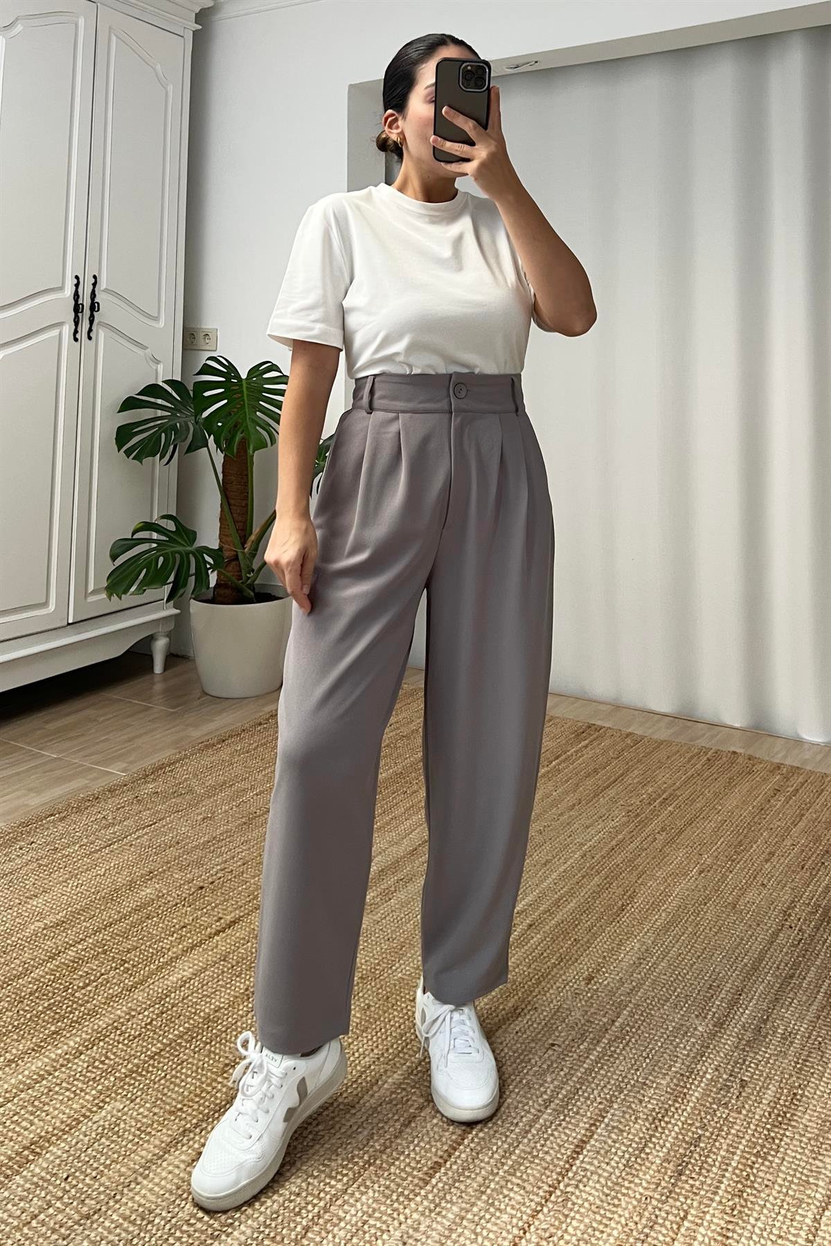 Gri Şalvar Pantolon uygun fiyatlarda www.butikhola.com adresinde