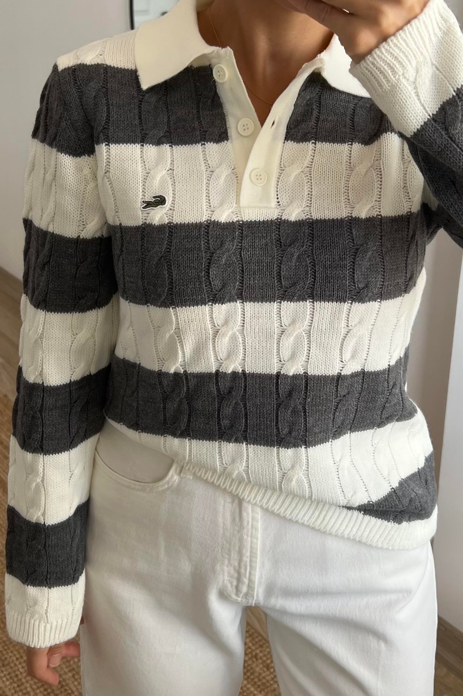 Gri Şeritli Polo Yaka Triko uygun fiyatlarda www.butikhola.com adresinde