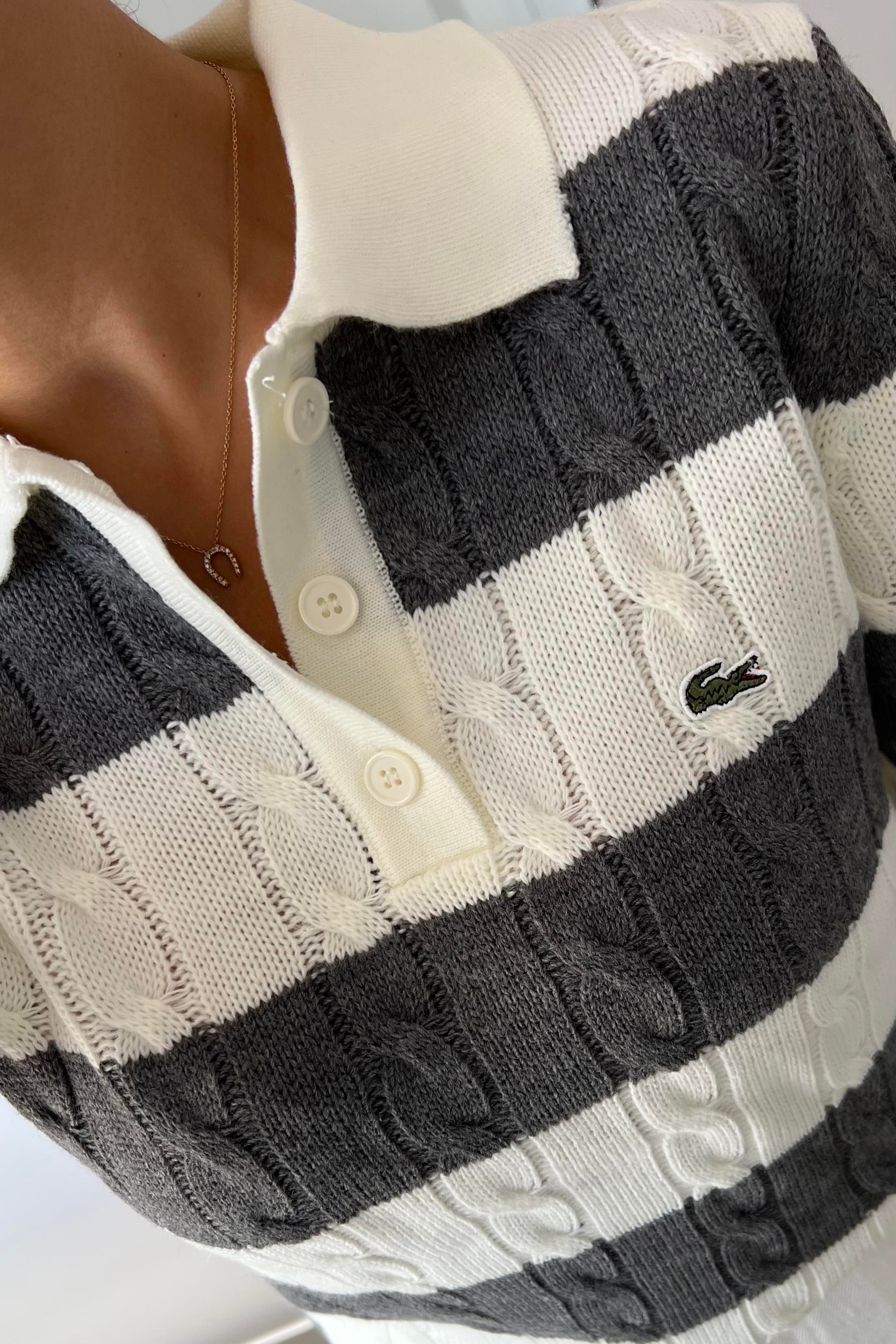 Gri Şeritli Polo Yaka Triko uygun fiyatlarda www.butikhola.com adresinde
