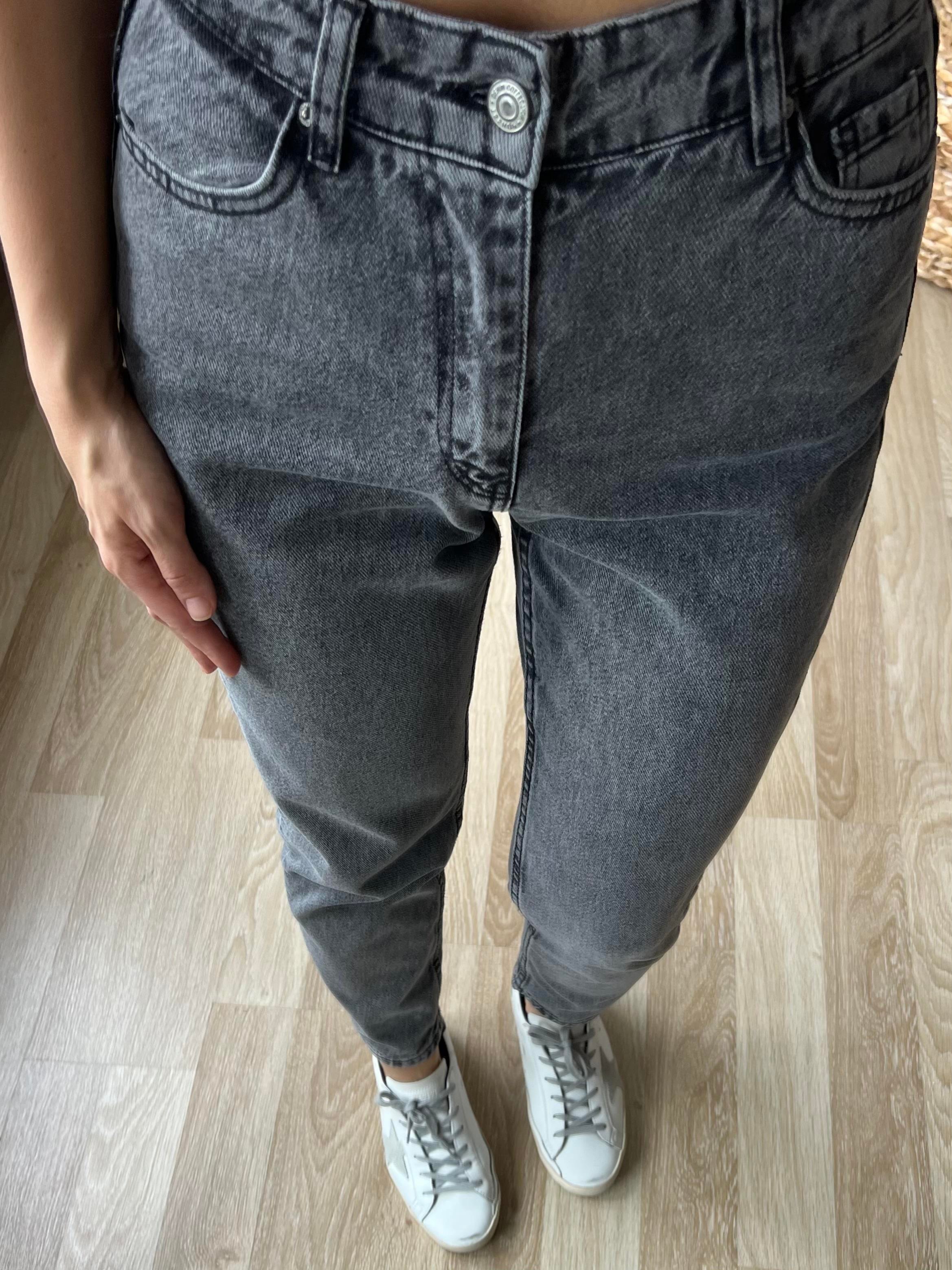 Gri Yıkamalı Mom Fit Jean  uygun fiyatlarda www.butikhola.com adresinde