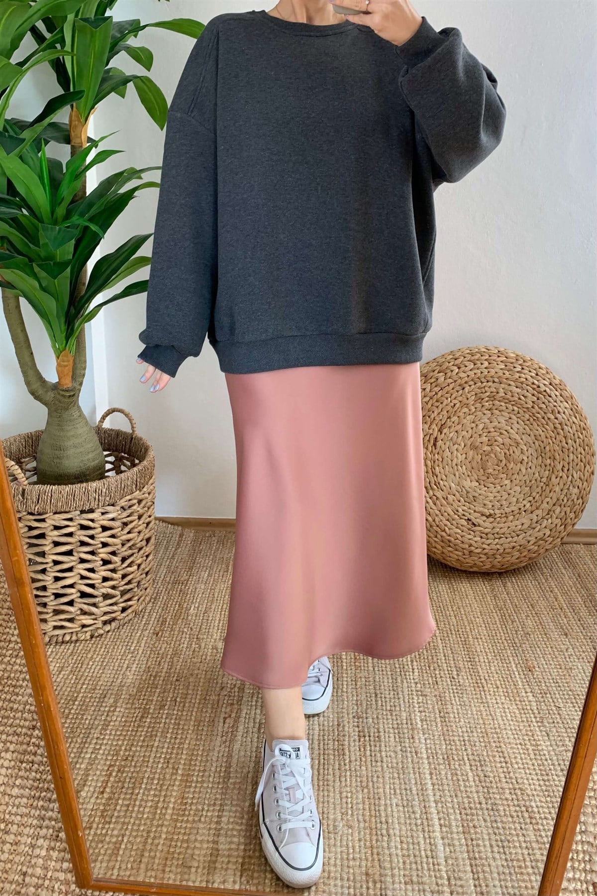 Gül Kurusu Saten Etek