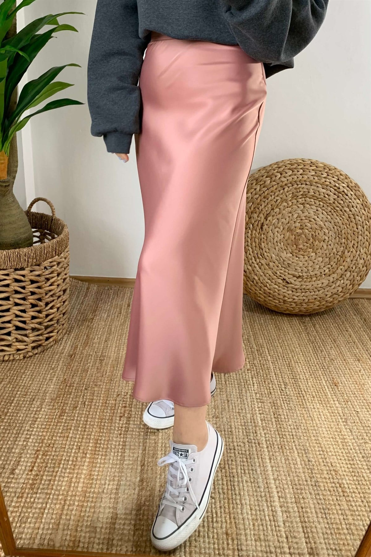 Gül Kurusu Saten Etek