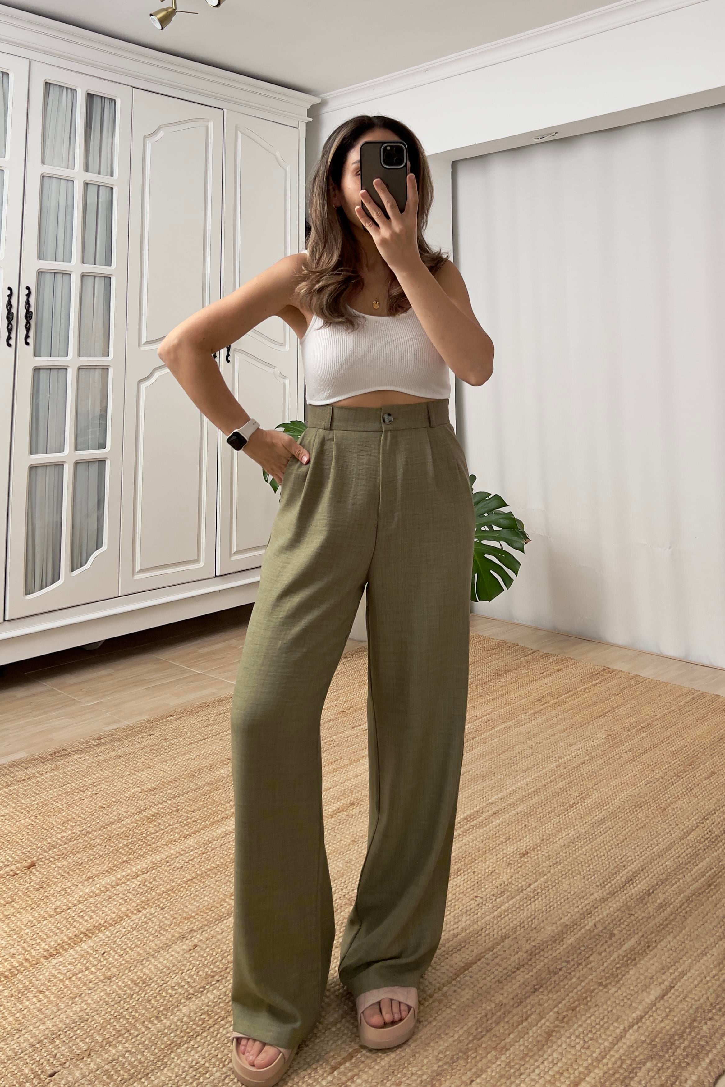 Haki Beli Lastikli Döümlü pantolon uygun fiyatlarda www.butikhola.com adresinde
