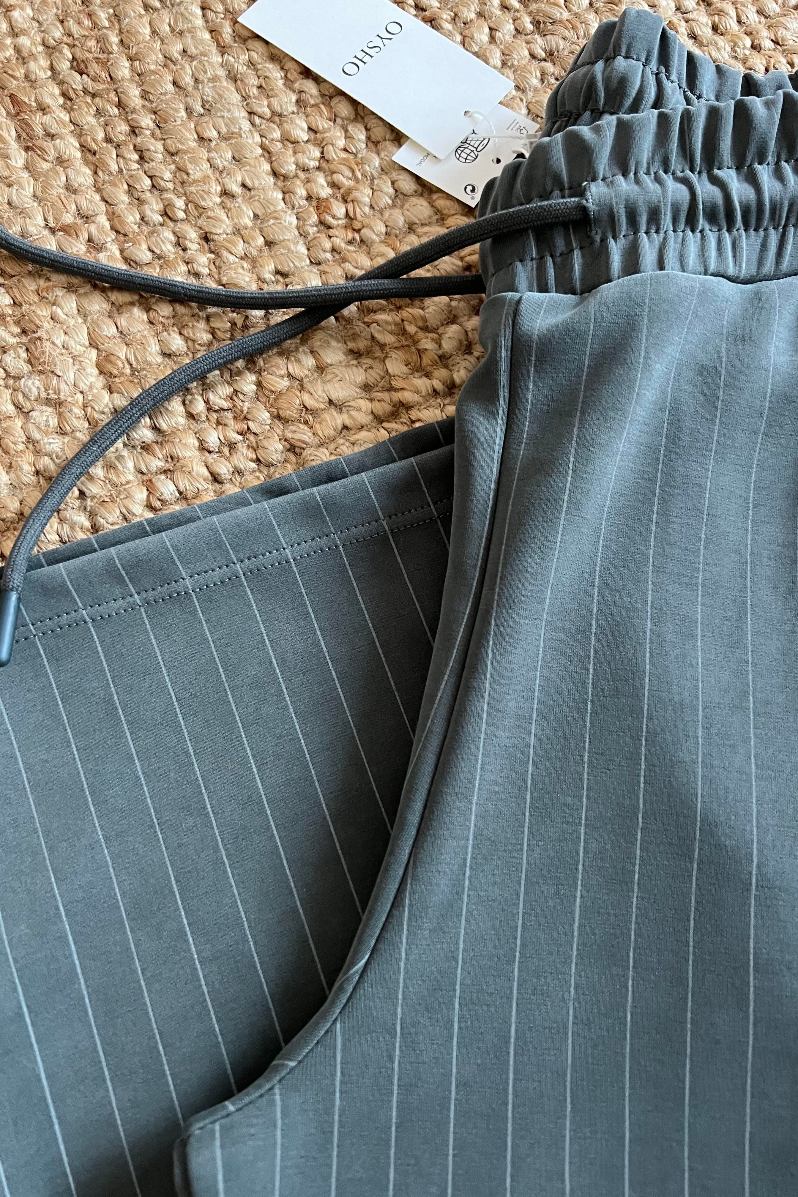 Haki Oys Çizgili Cep Detaylı Rahat Modal Pantolon uygun fiyatlarda www.butikhola.com adresinde