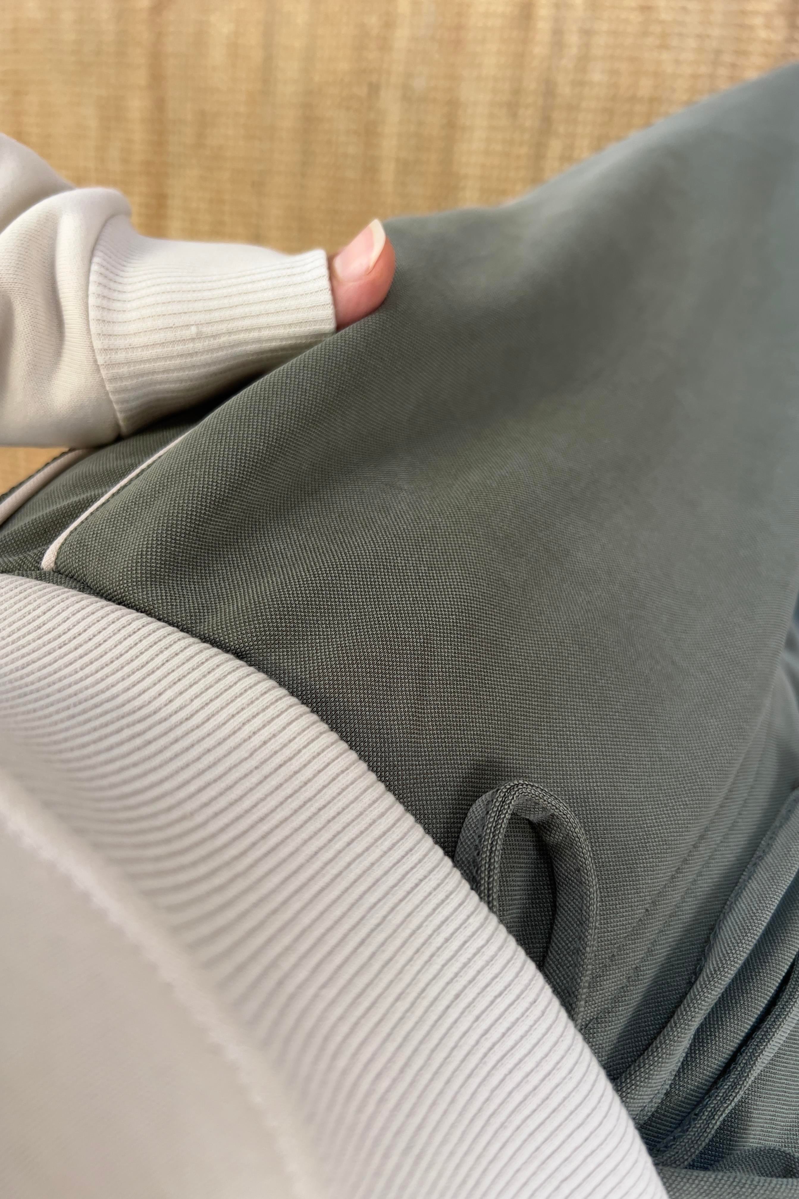 Haki Oys Şerit Detaylı Rahat Modal Pantolon uygun fiyatlarda www.butikhola.com adresinde