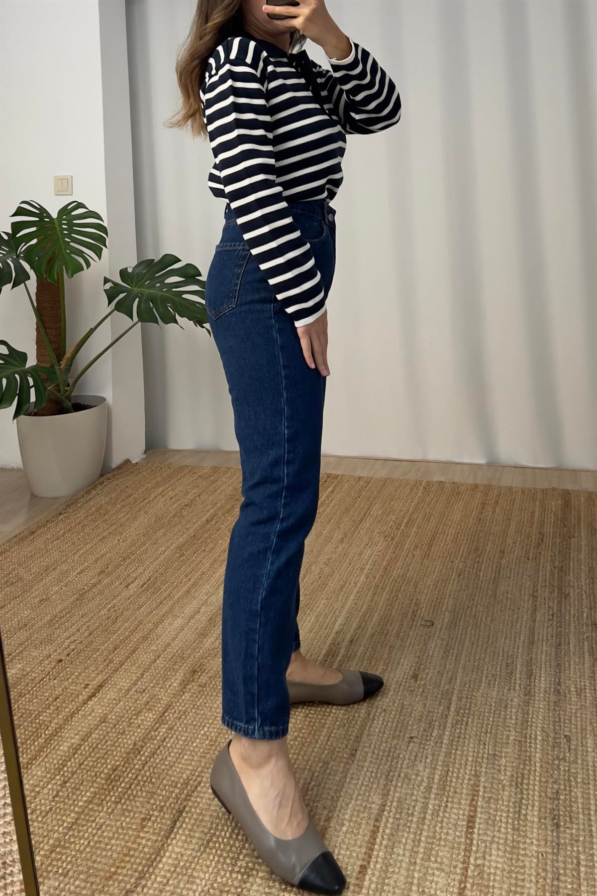 İndigo Mom Jean uygun fiyatlarda www.butikhola.com adresinde