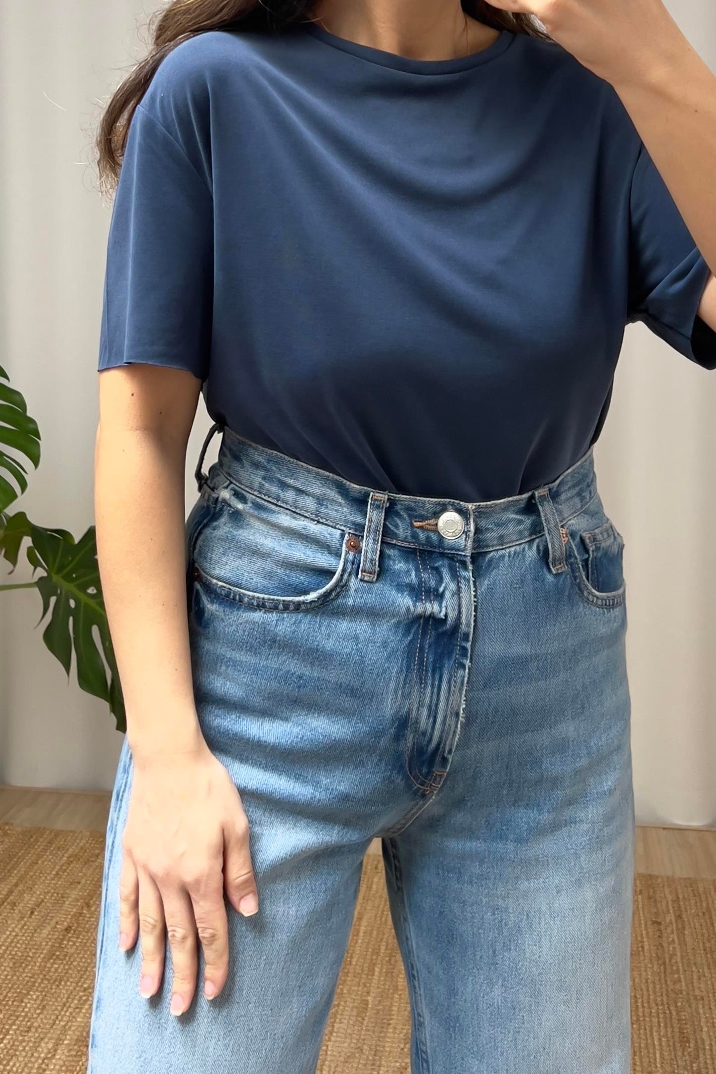İndigo Oys Modal Tshirt uygun fiyatlarda www.butikhola.com adresinde