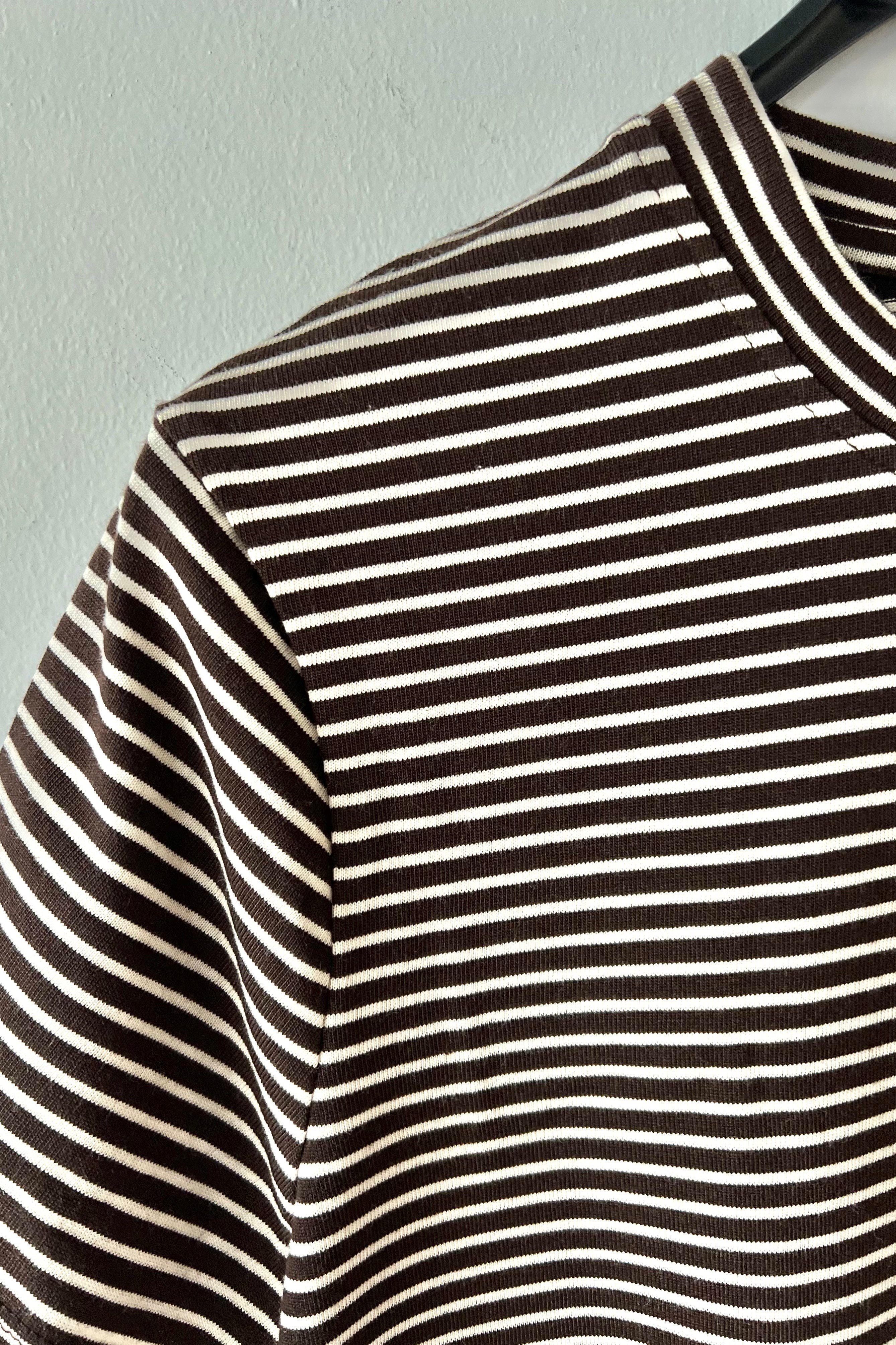 Kahve Çizgili Basic Tshirt uygun fiyatlarda www.butikhola.com adresinde