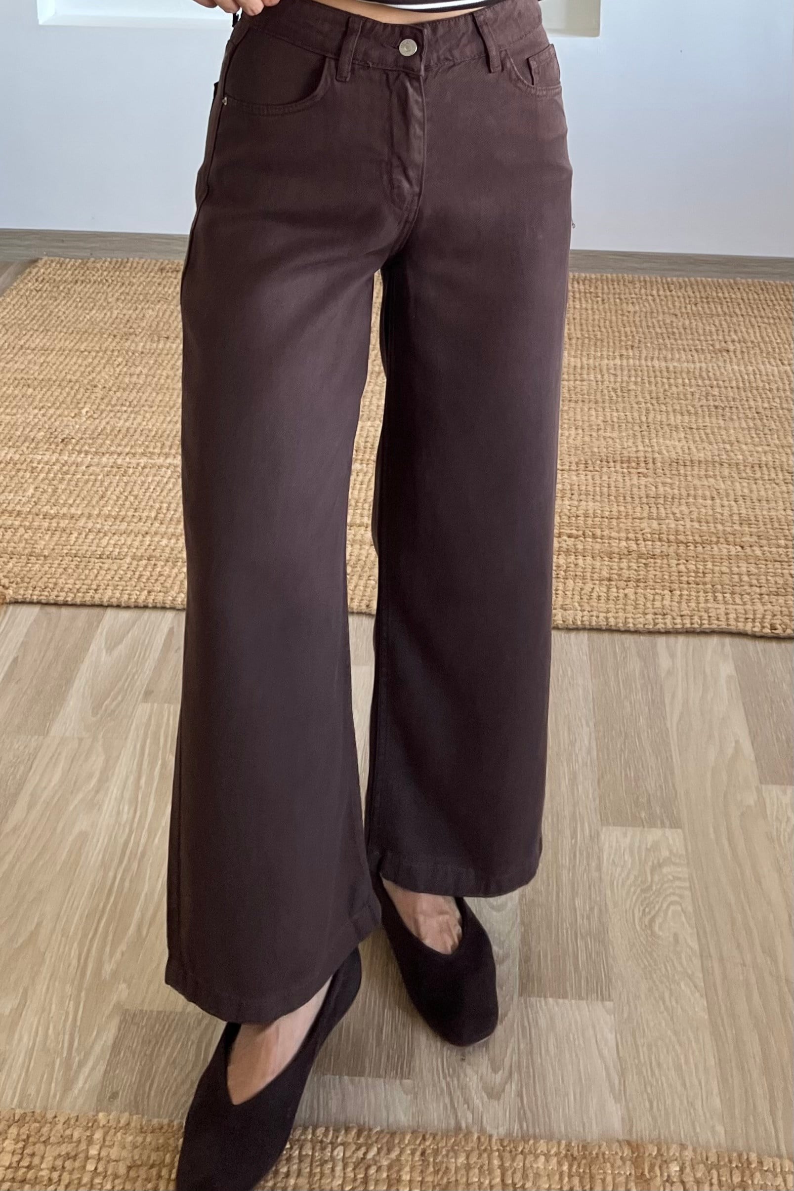 Kahve Yumuşak Dokulu Jean uygun fiyatlarda www.butikhola.com adresinde