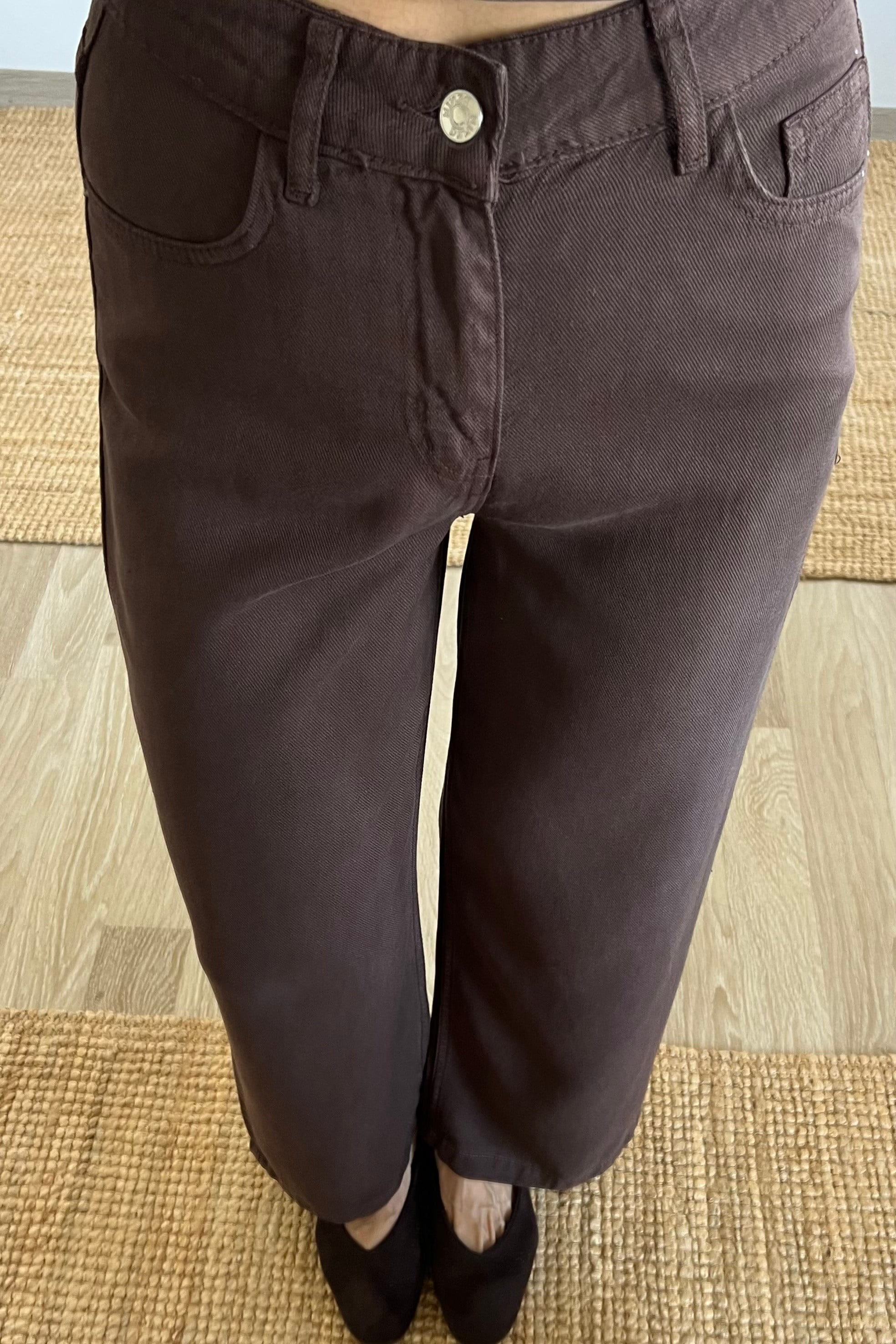 Kahve Yumuşak Dokulu Jean uygun fiyatlarda www.butikhola.com adresinde