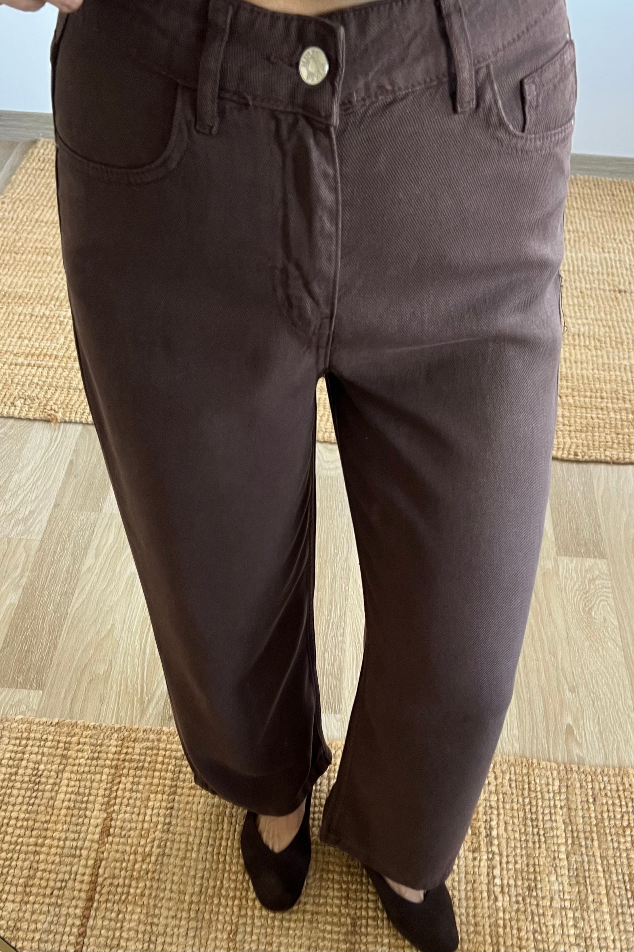 Kahve Yumuşak Dokulu Jean uygun fiyatlarda www.butikhola.com adresinde