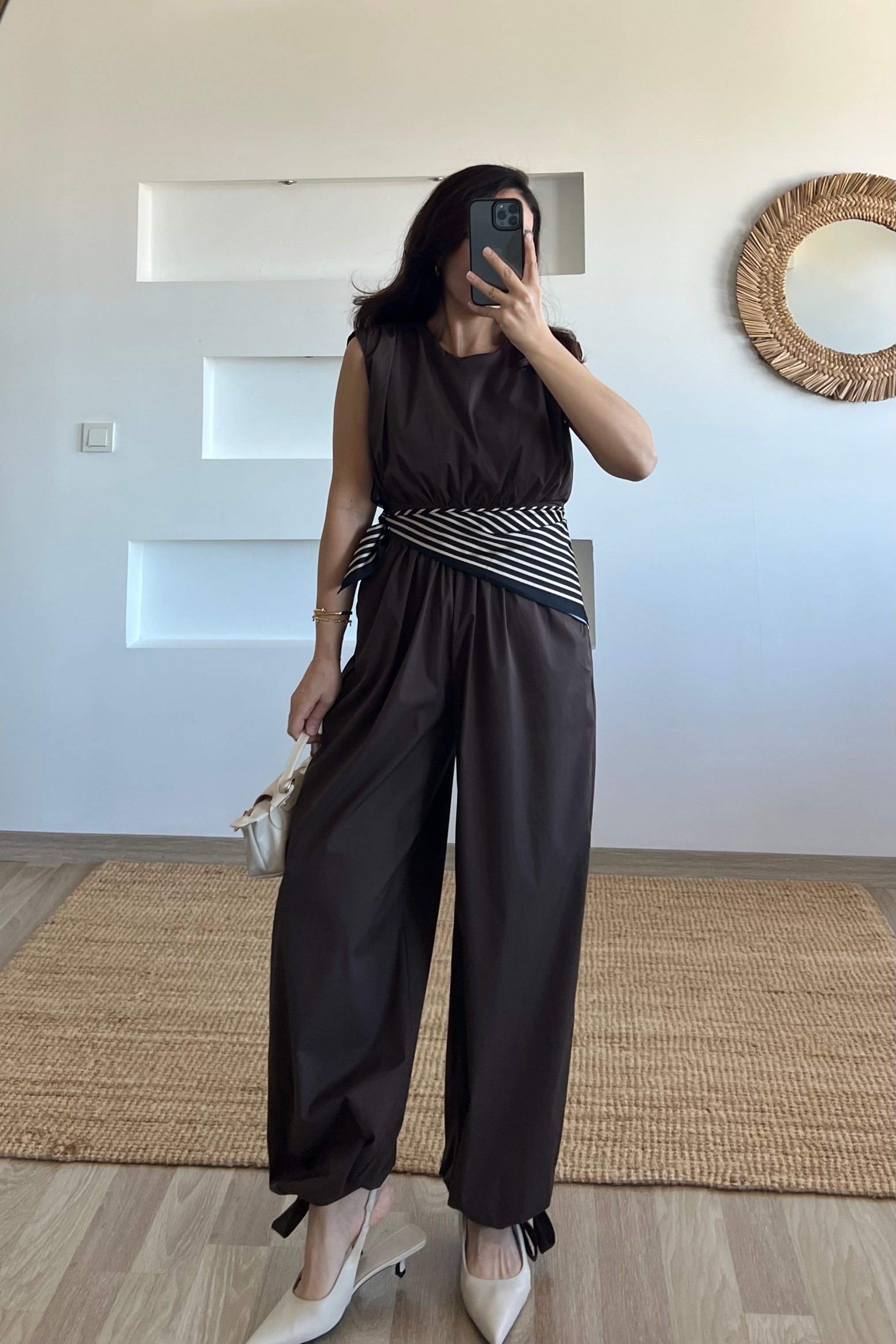 Kahverengi Beli Lastikli Tulum uygun fiyatlarda www.butikhola.com adresinde