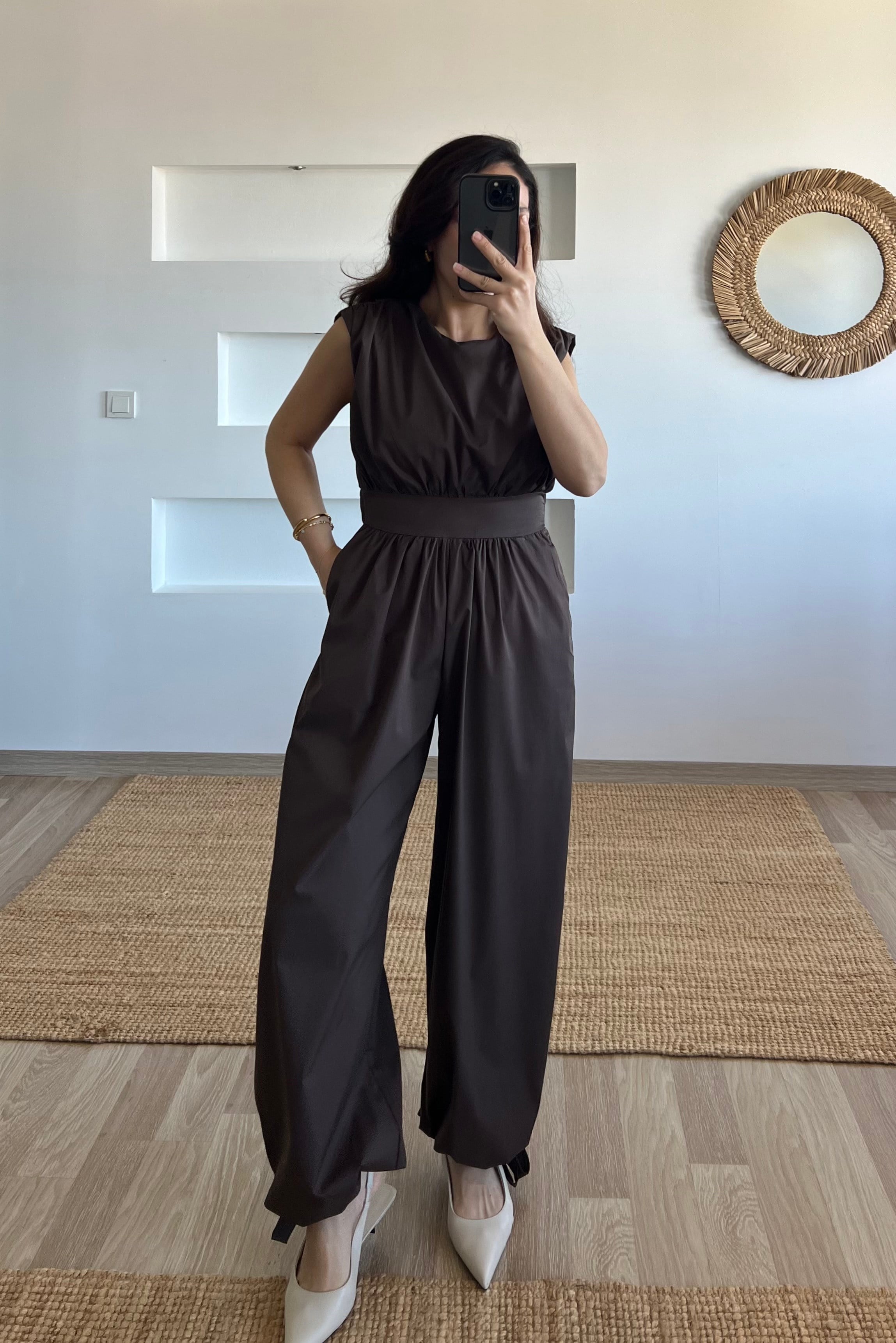 Kahverengi Beli Lastikli Tulum uygun fiyatlarda www.butikhola.com adresinde