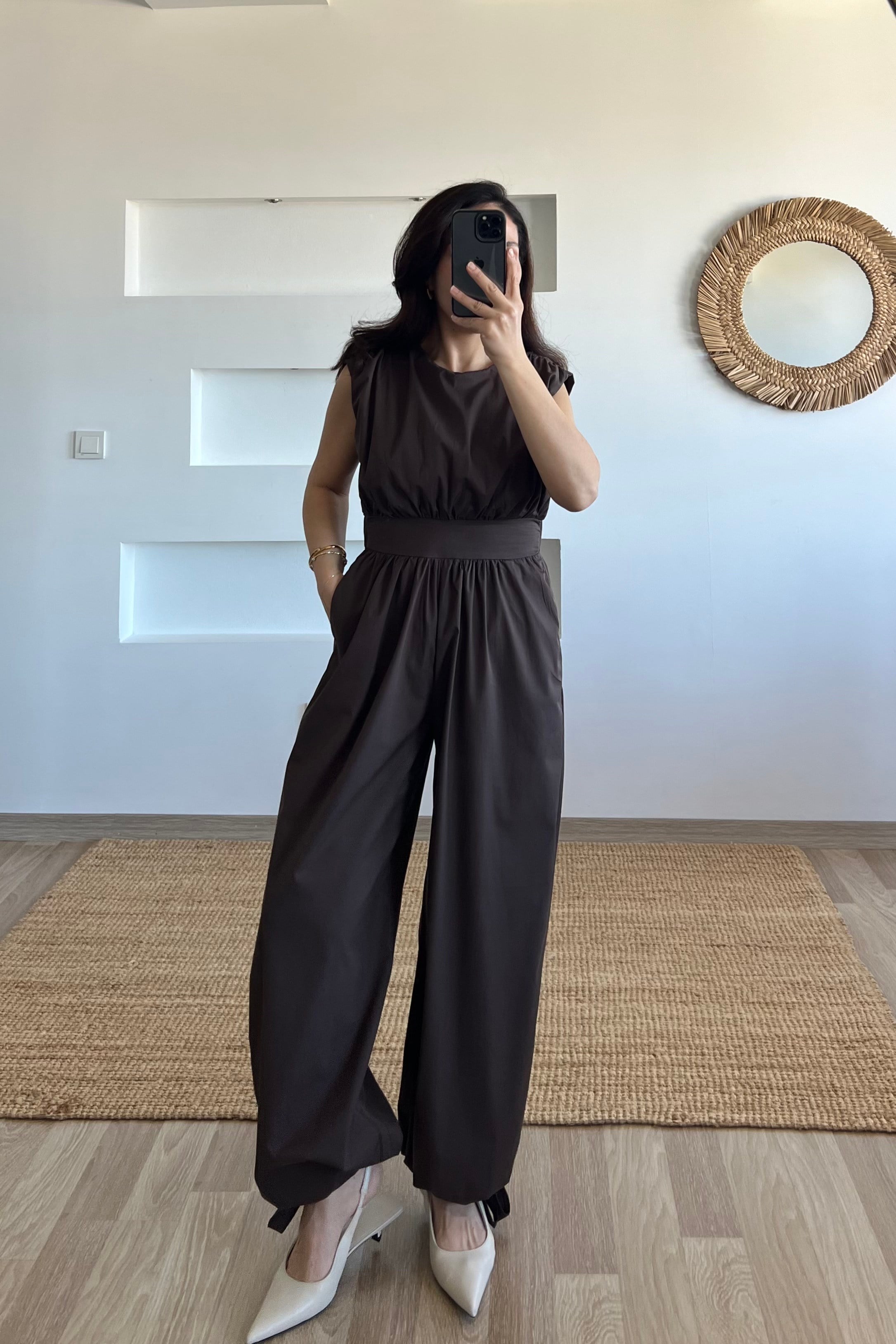 Kahverengi Beli Lastikli Tulum uygun fiyatlarda www.butikhola.com adresinde