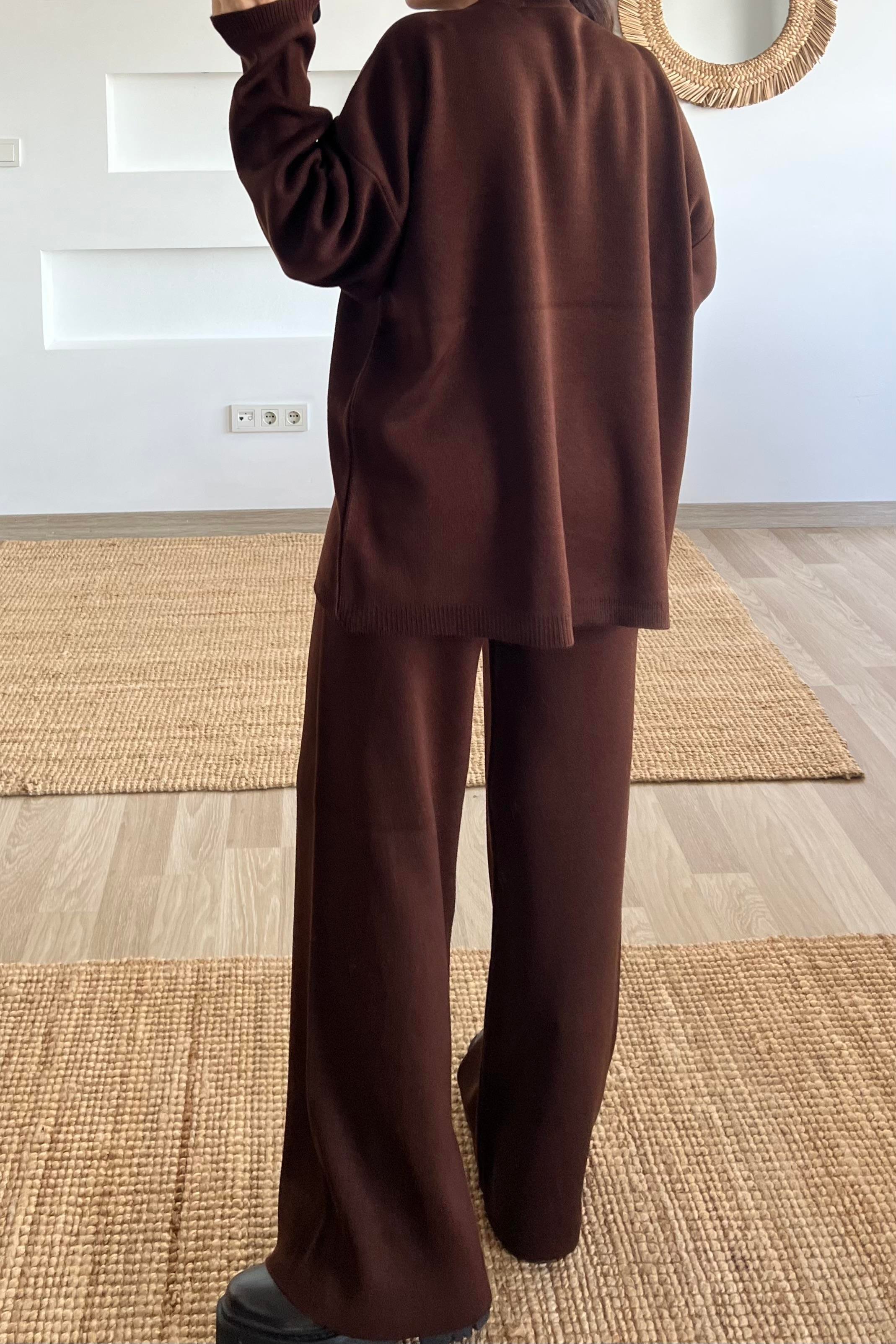 Kahverengi Comfort Triko Takım uygun fiyatlarda www.butikhola.com adresinde