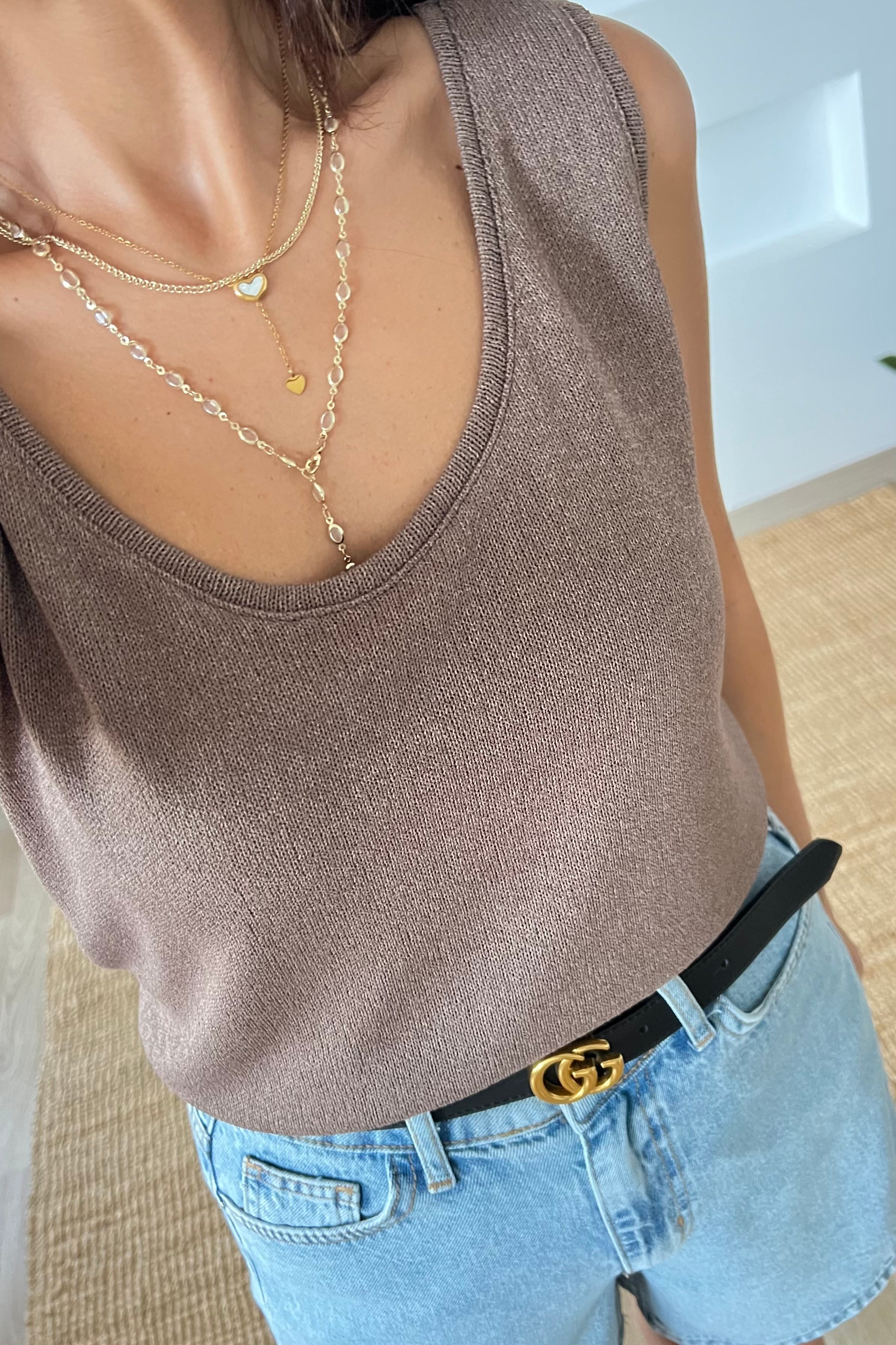 Kahverengi Merserize Kolsuz Bluz uygun fiyatlarda www.butikhola.com adresinde