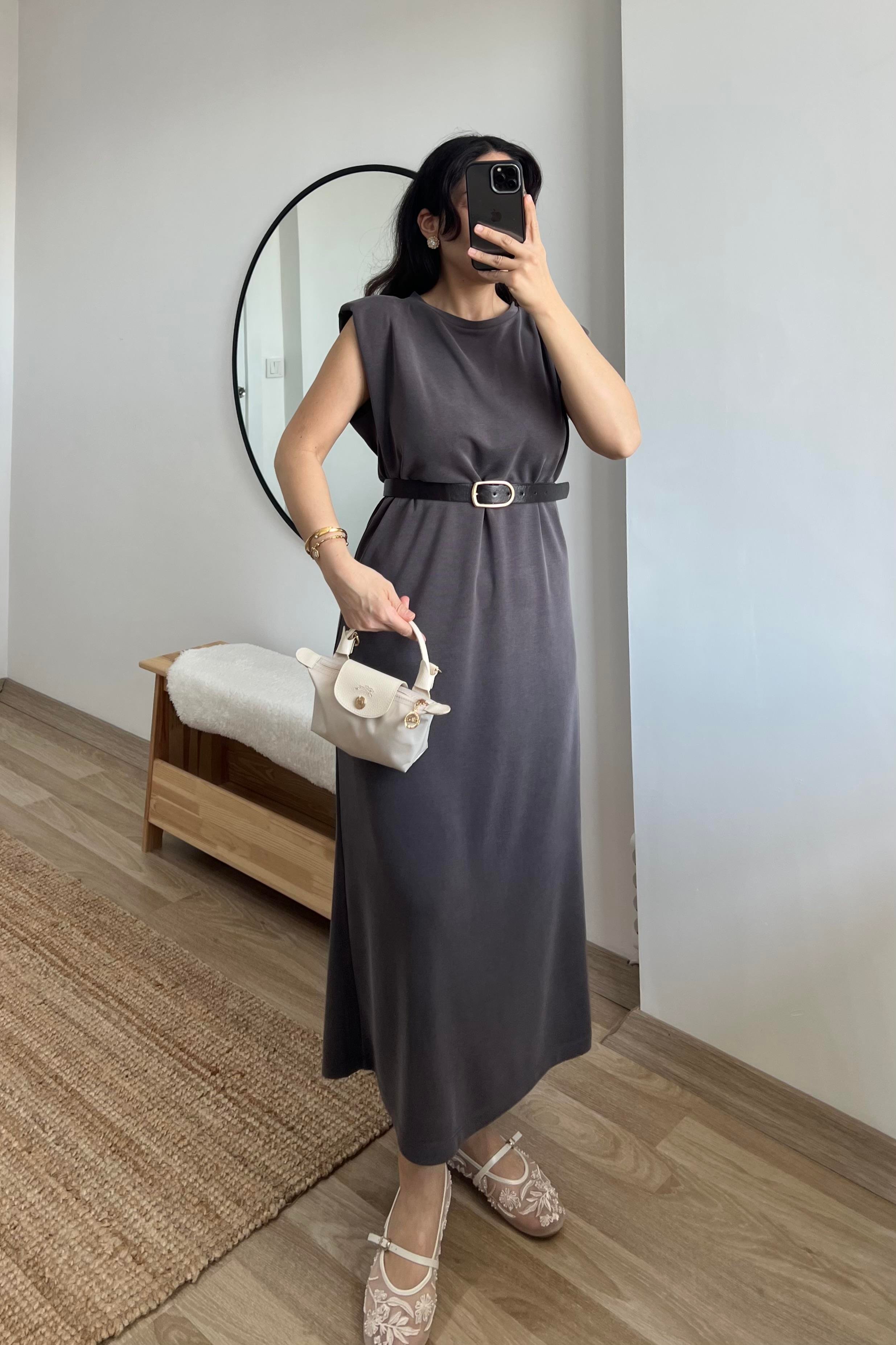 Kahverengi Modal Vatkalı Elbise uygun fiyatlarda www.butikhola.com adresinde