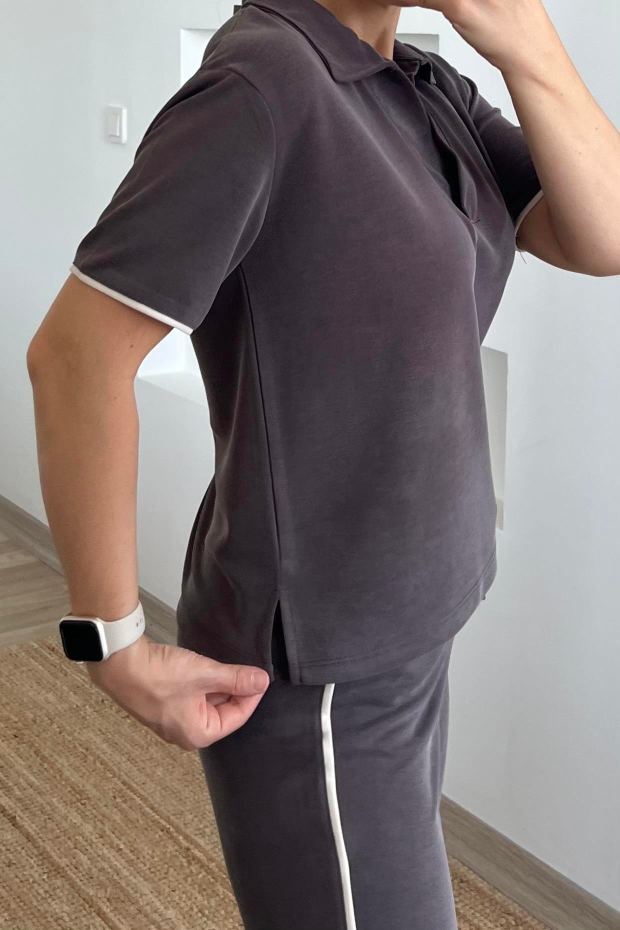 Kahverengi Oysho Kumaş Modal Polo Yaka Tshirt Pantolon Takım uygun fiyatlarda www.butikhola.com adresinde