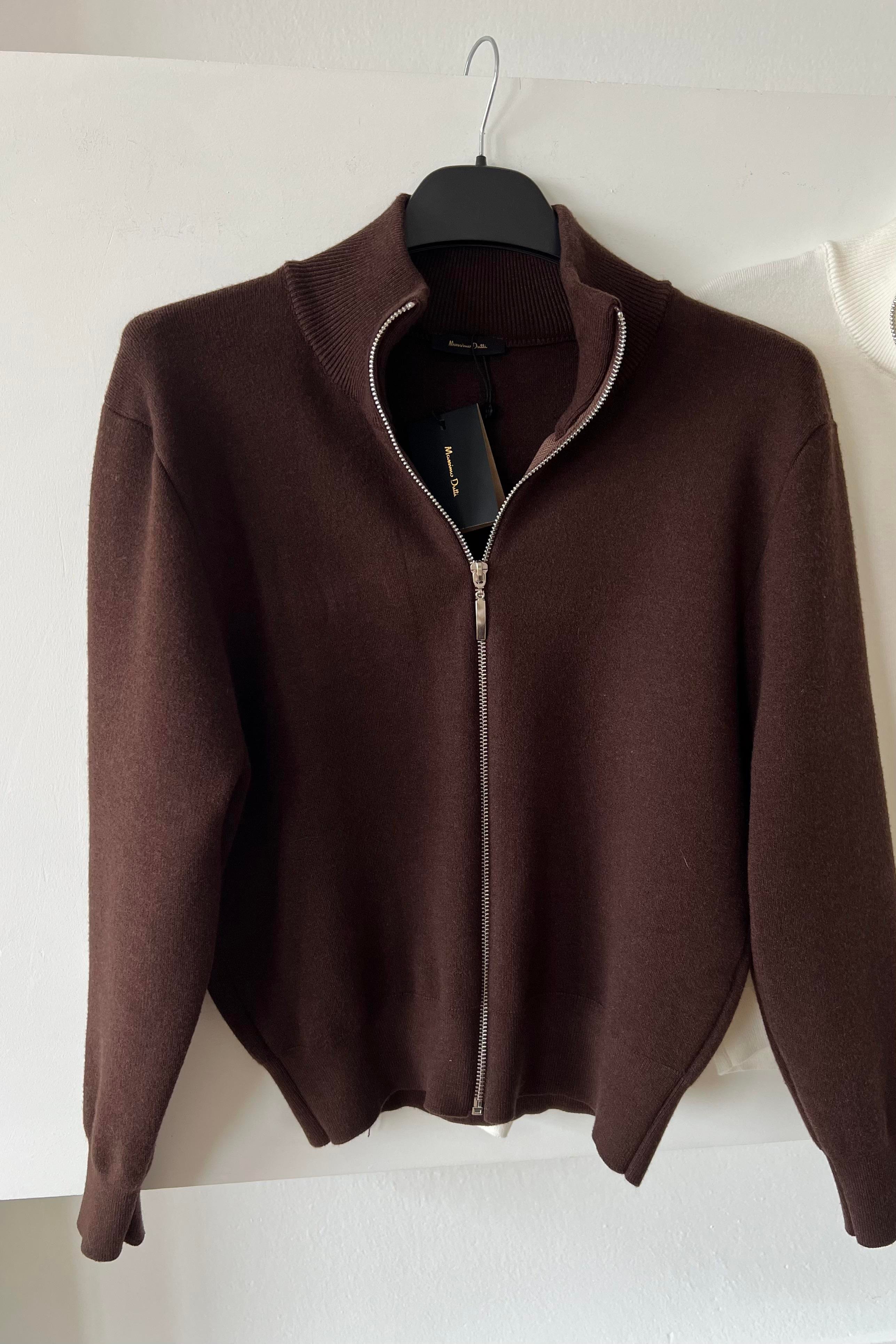 Kahverengi Premium Tok Dokulu Fermuarlı Hırka uygun fiyatlarda www.butikhola.com adresinde