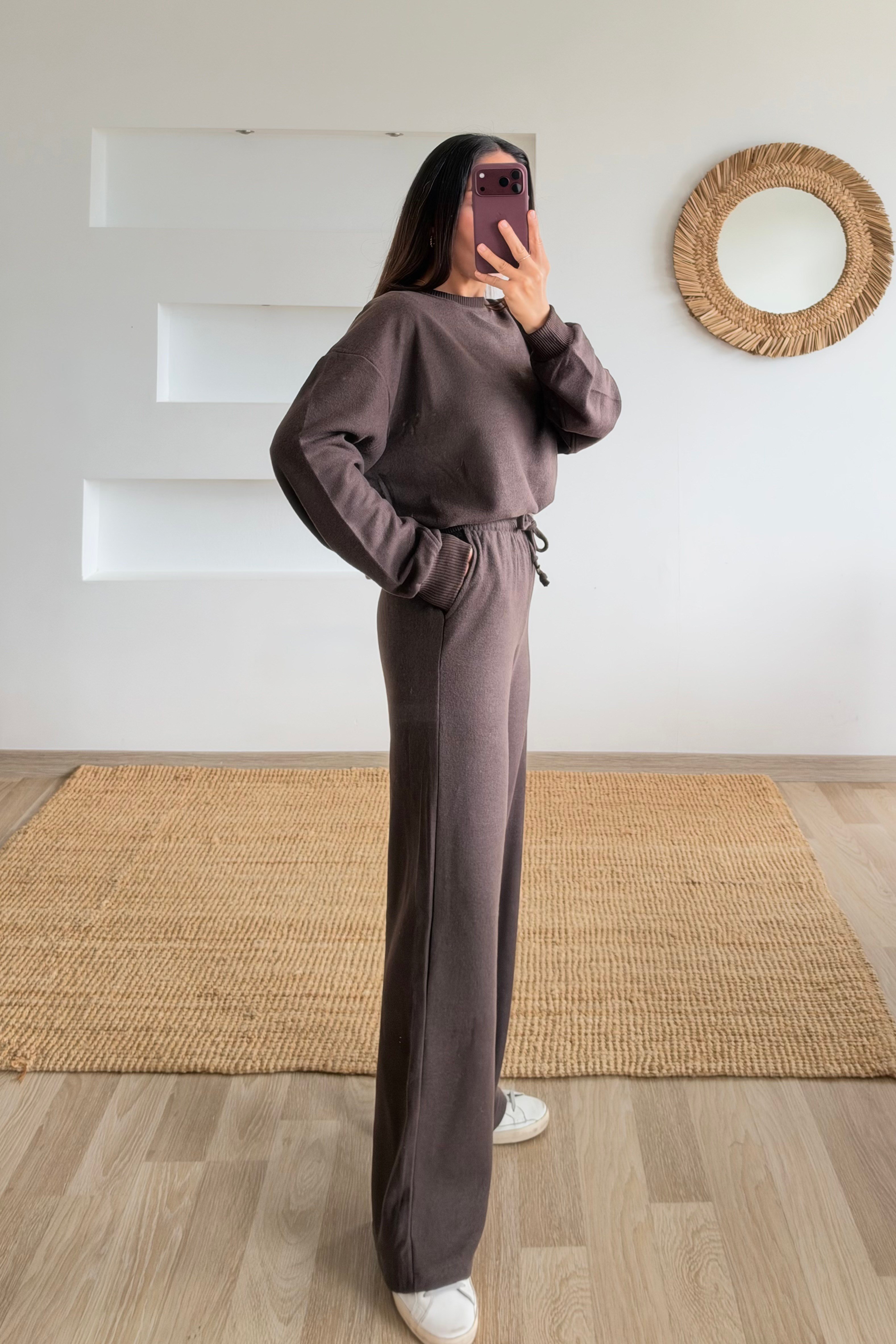 Kahverengi Selanik Eşofman Takımı uygun fiyatlarda www.butikhola.com adresinde