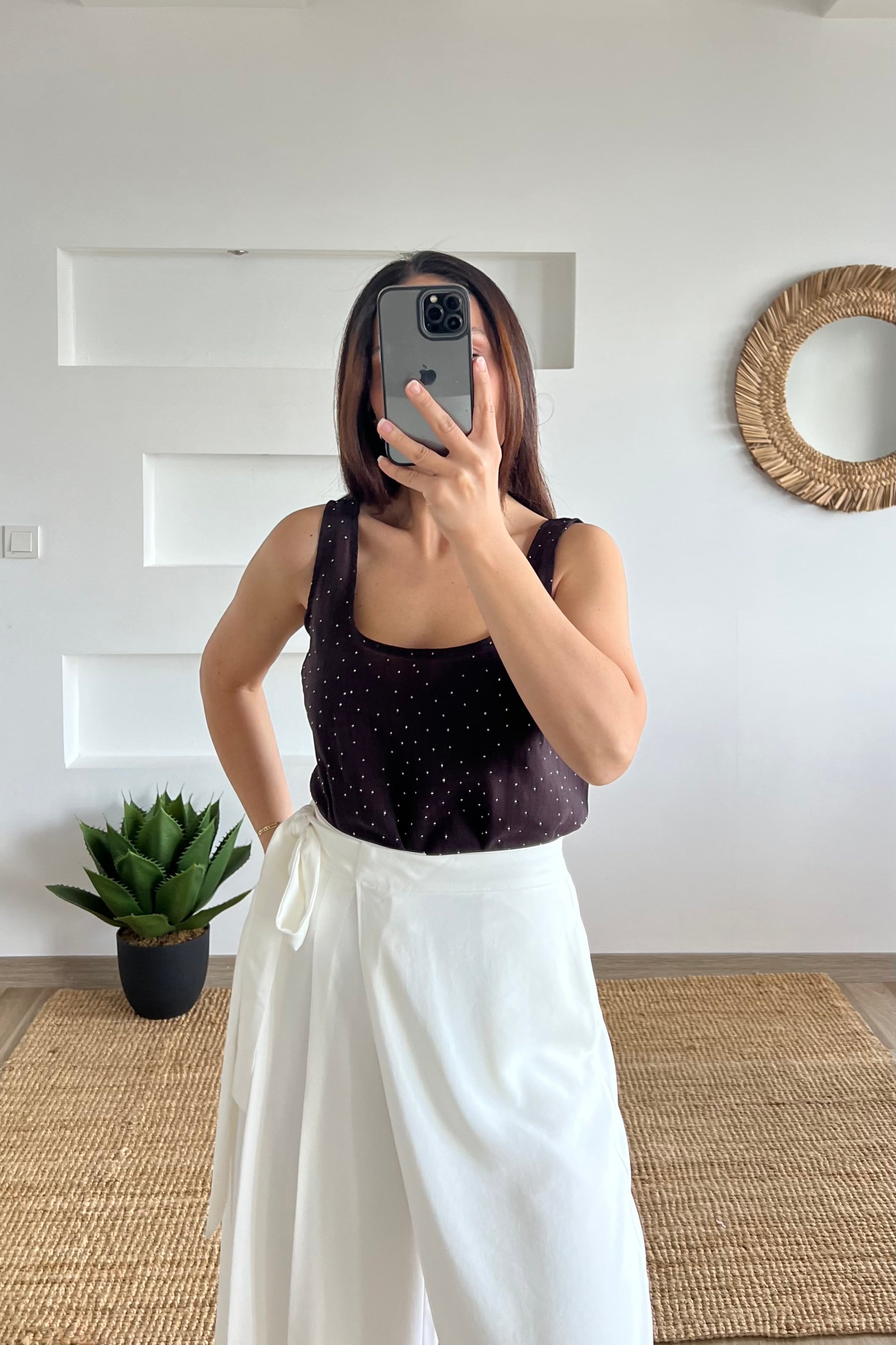 Kahverengi Taşlı Tensel BLuz uygun fiyatlarda www.butikhola.com adresinde