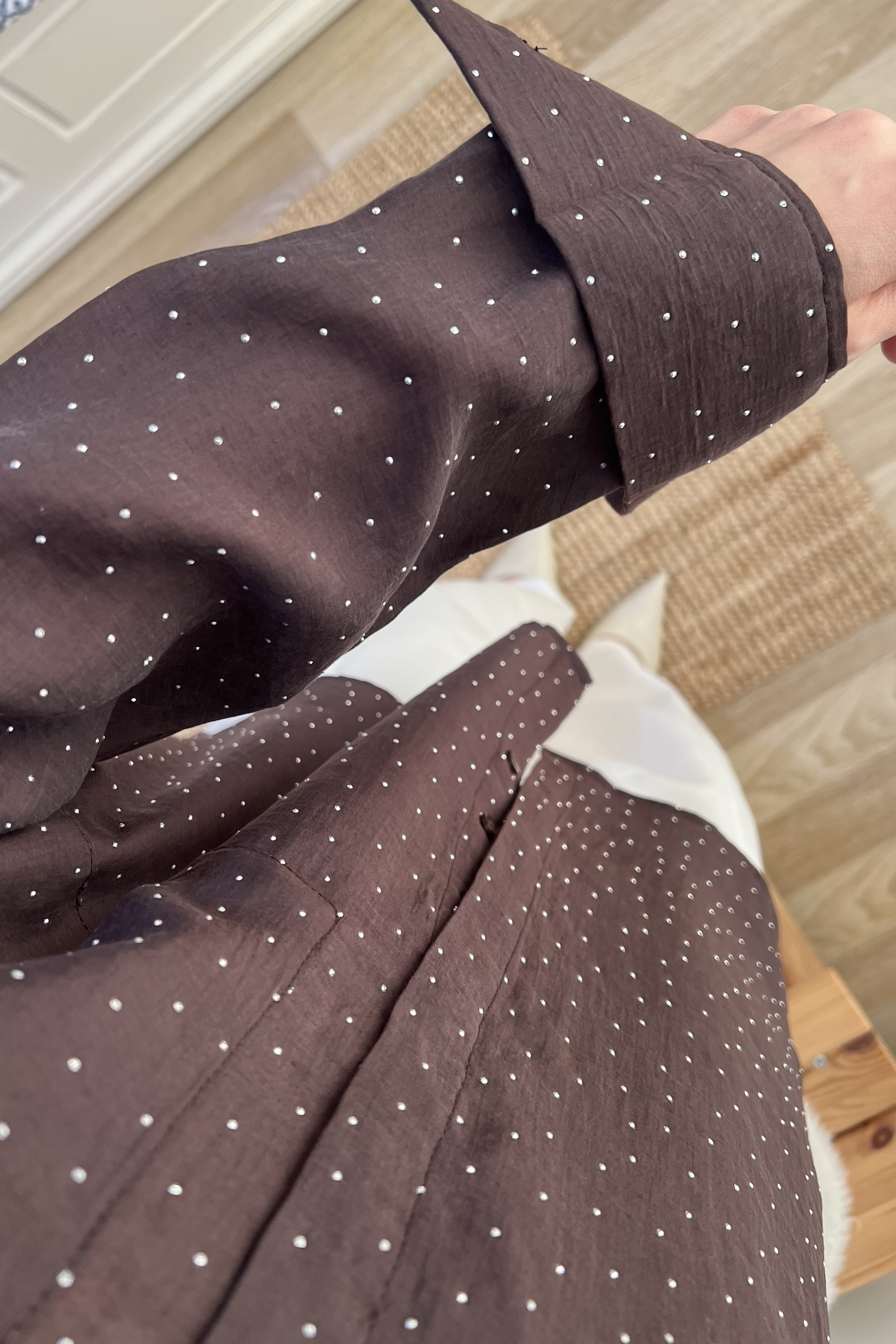 Kahverengi Taşlı Tensel Gömlek uygun fiyatlarda www.butikhola.com adresinde