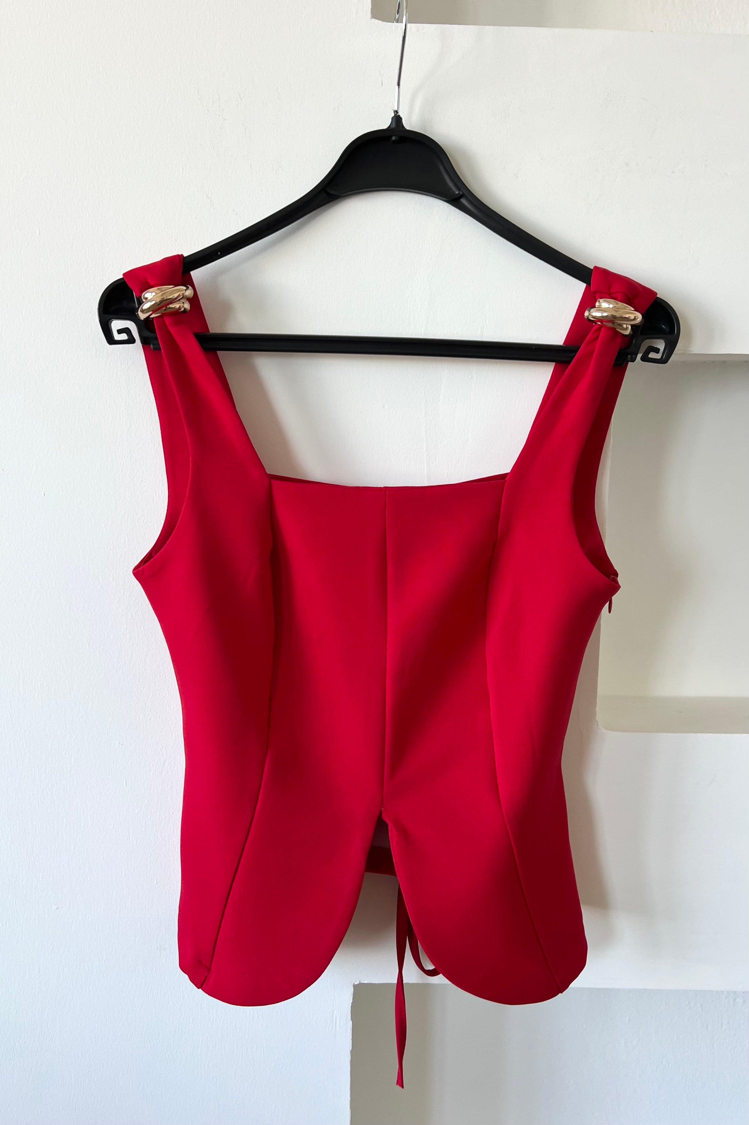 Kırmızı Ruby Korse Bluz uygun fiyatlarda www.butikhola.com adresinde
