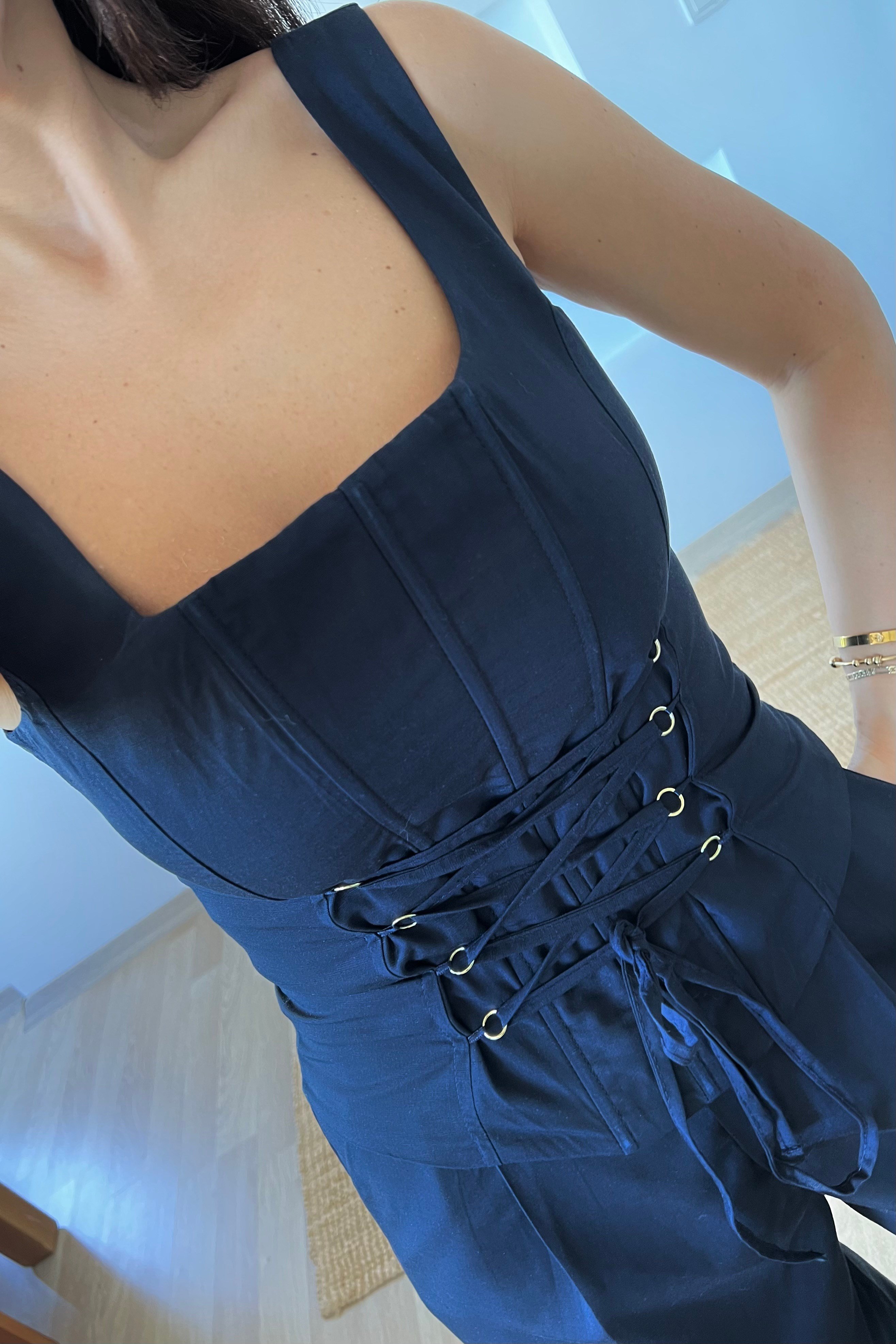 Lacivert Keten Korse Takım uygun fiyatlarda www.butikhola.com adresinde