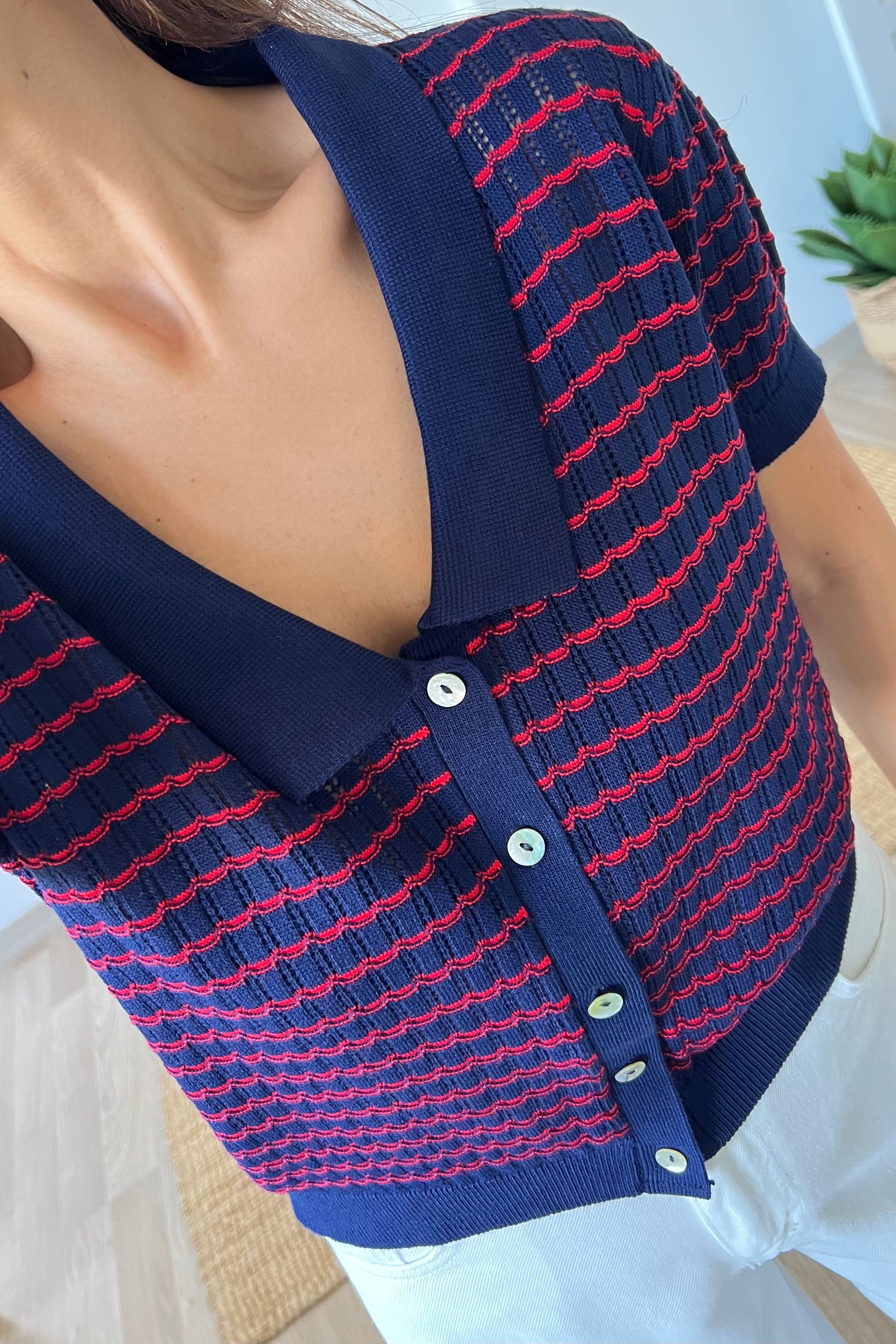 Lacivert Kısa Kol İnce Triko Hırka uygun fiyatlarda www.butikhola.com adresinde
