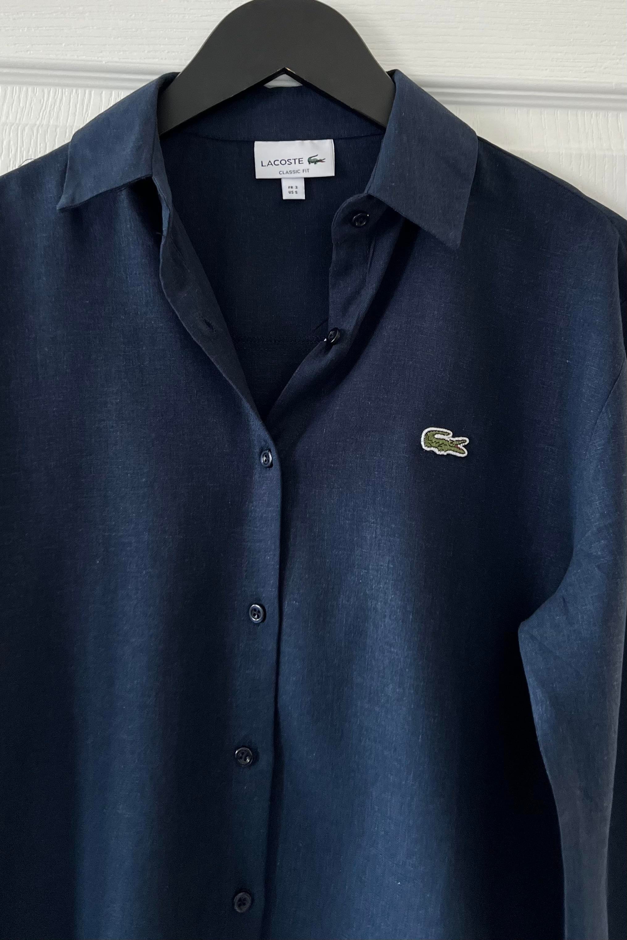 Lacivert Logo Nakışlı Ham Keten Gömlek uygun fiyatlarda www.butikhola.com adresinde
