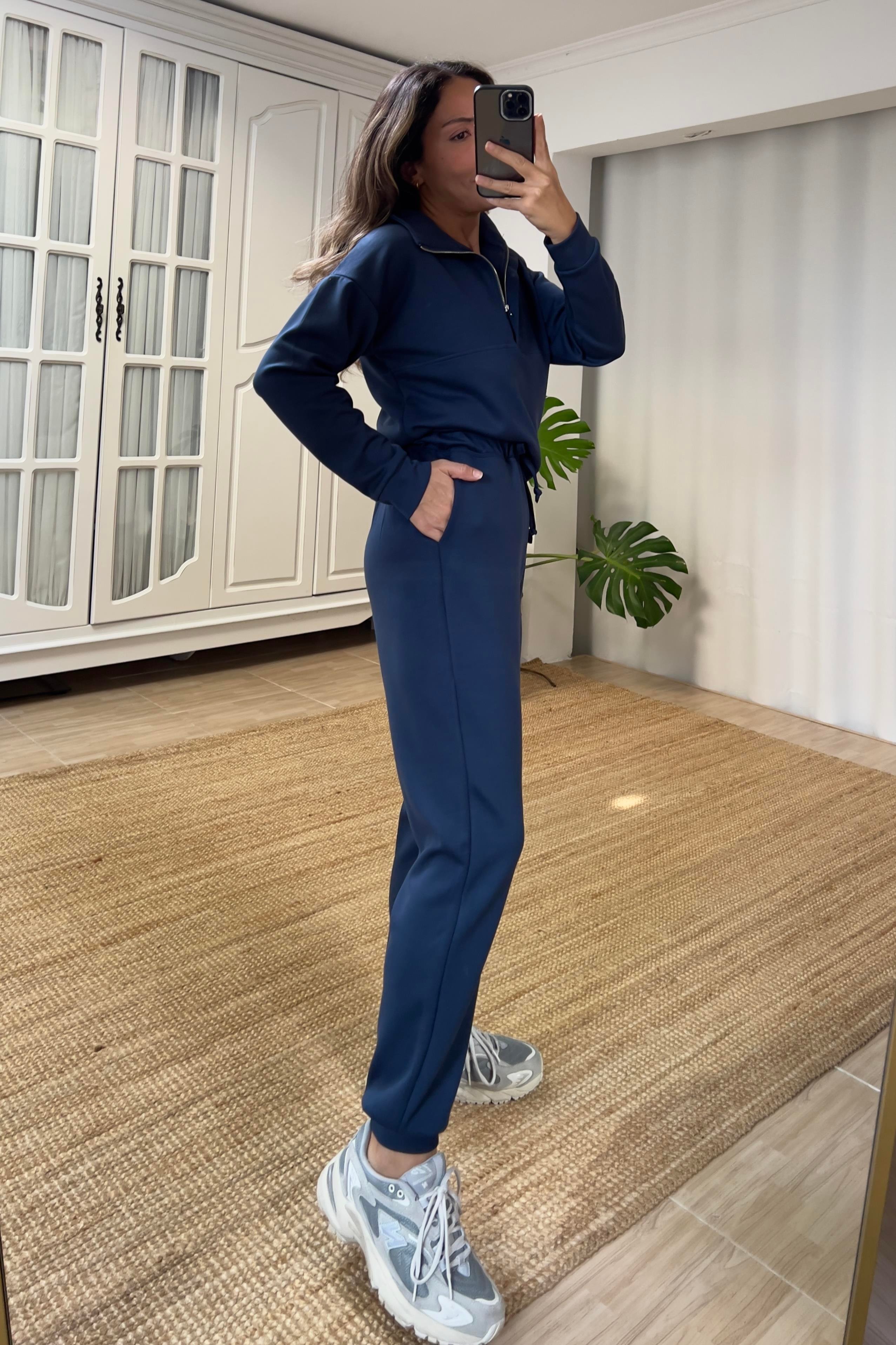Lacivert Oys Yarım Fermuarlı Modal Takım uygun fiyatlarda www.butikhola.com adresinde