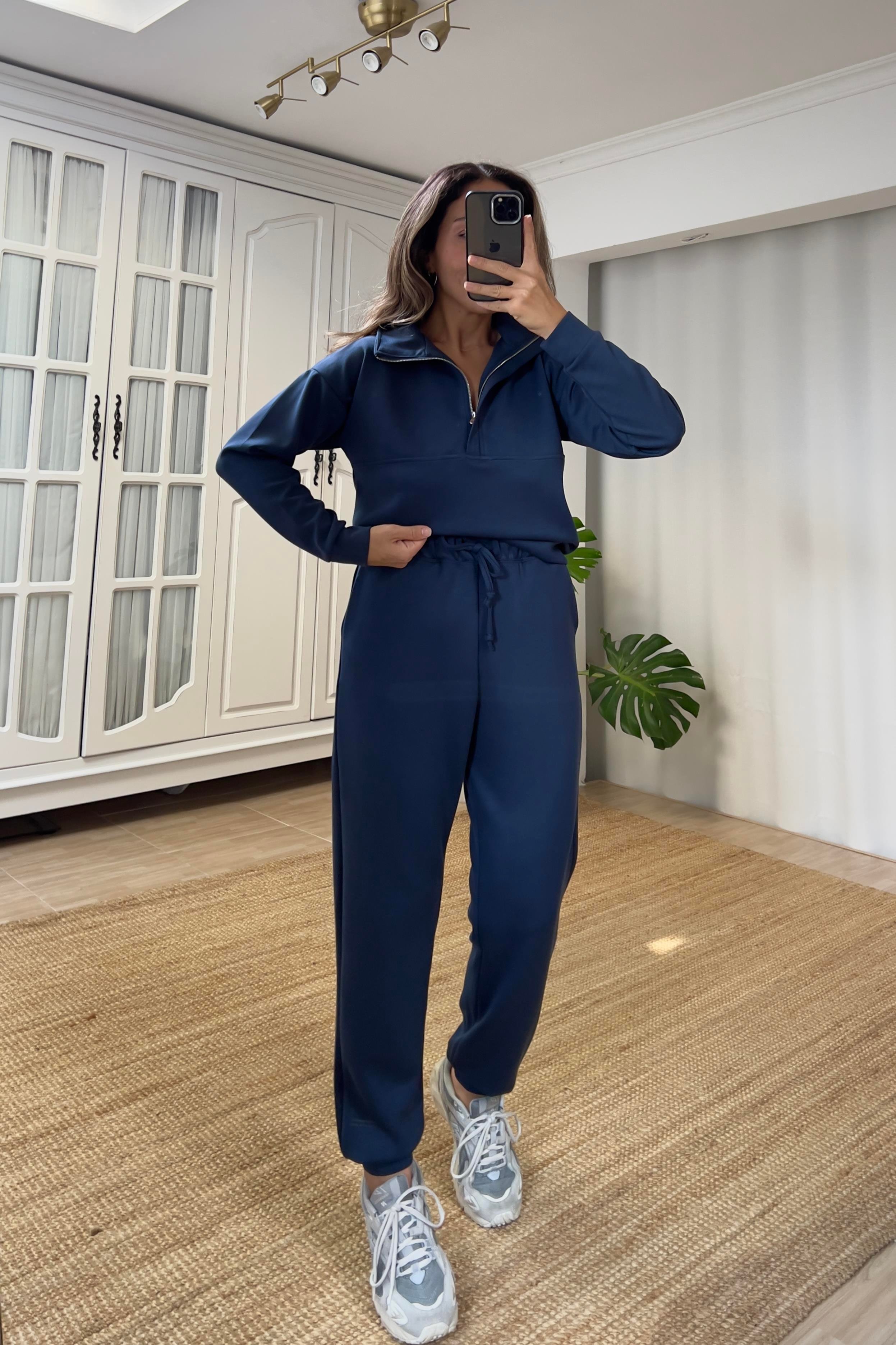 Lacivert Oys Yarım Fermuarlı Modal Takım uygun fiyatlarda www.butikhola.com adresinde