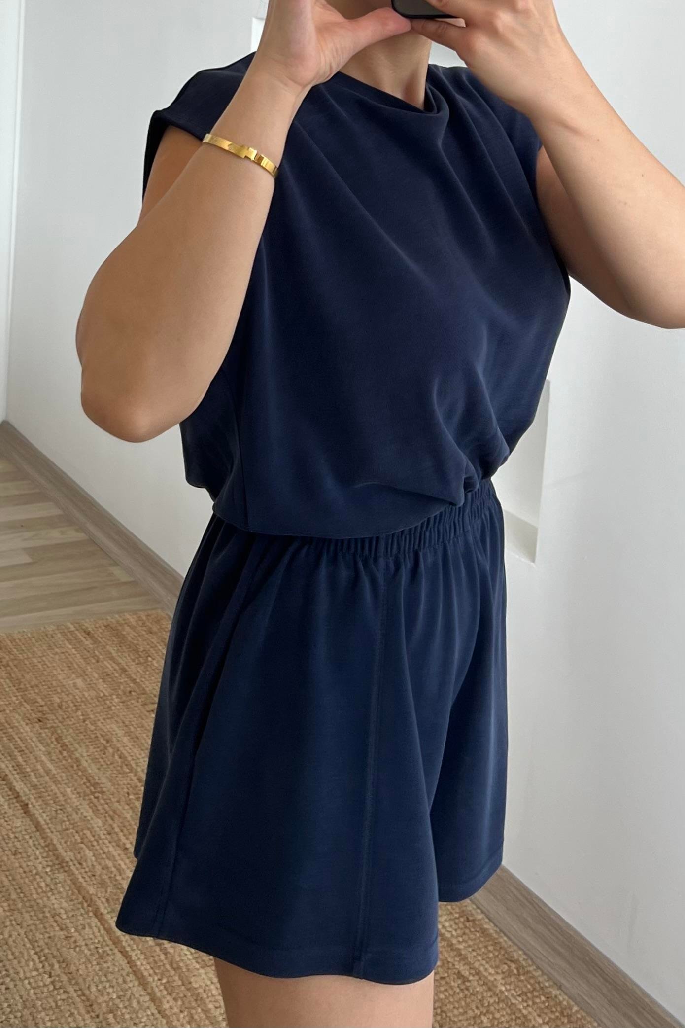 Lacivert Oysho Kumaş Modal Tulum uygun fiyatlarda www.butikhola.com adresinde