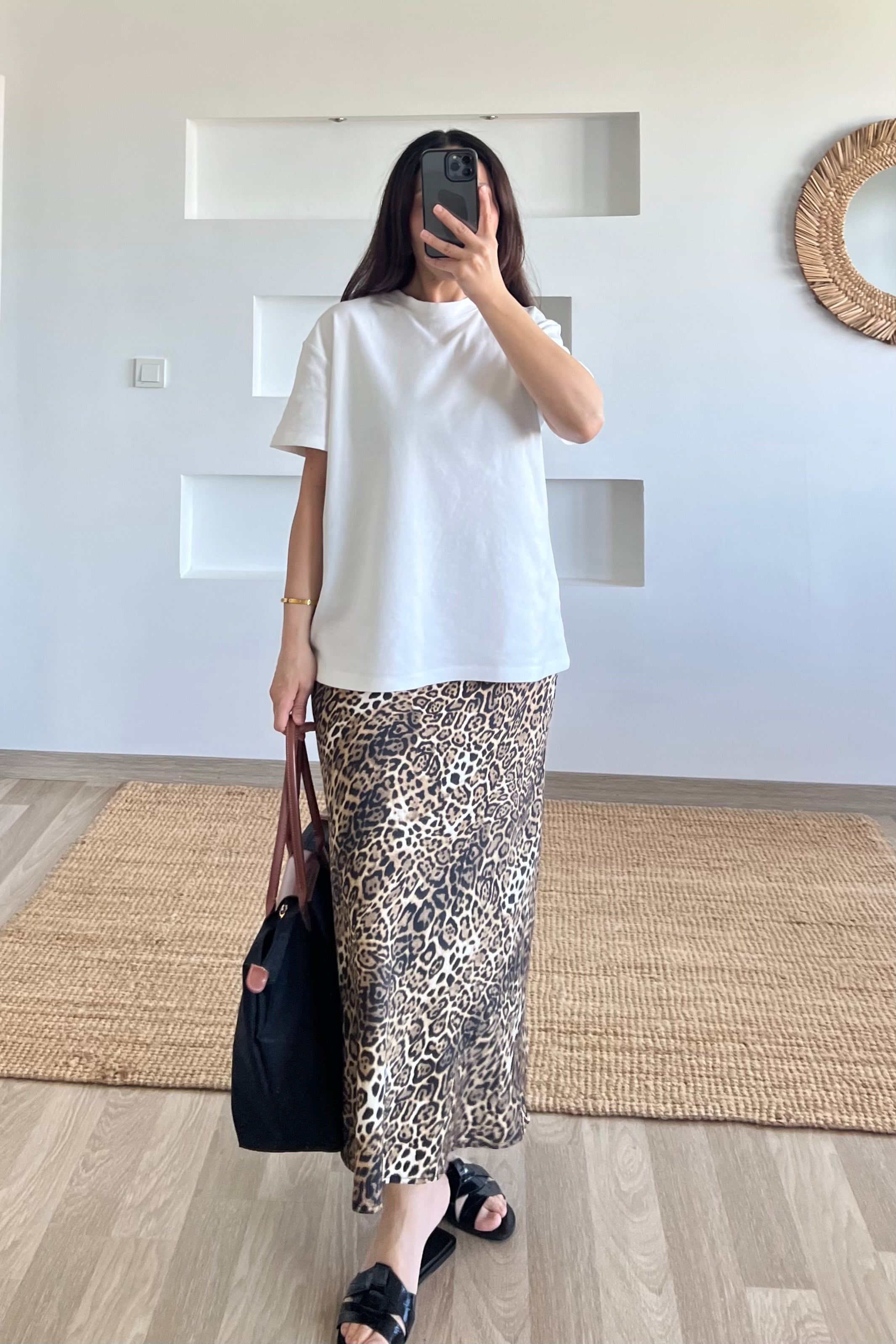 Leopar Desenli Beli Lastikli Modal Etek uygun fiyatlarda www.butikhola.com adresinde