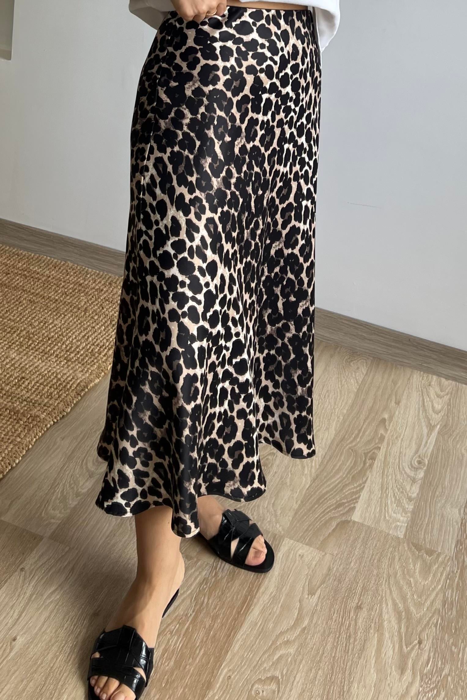Leopar Desenli Beli Lastikli Saten Etek uygun fiyatlarda www.butikhola.com adresinde