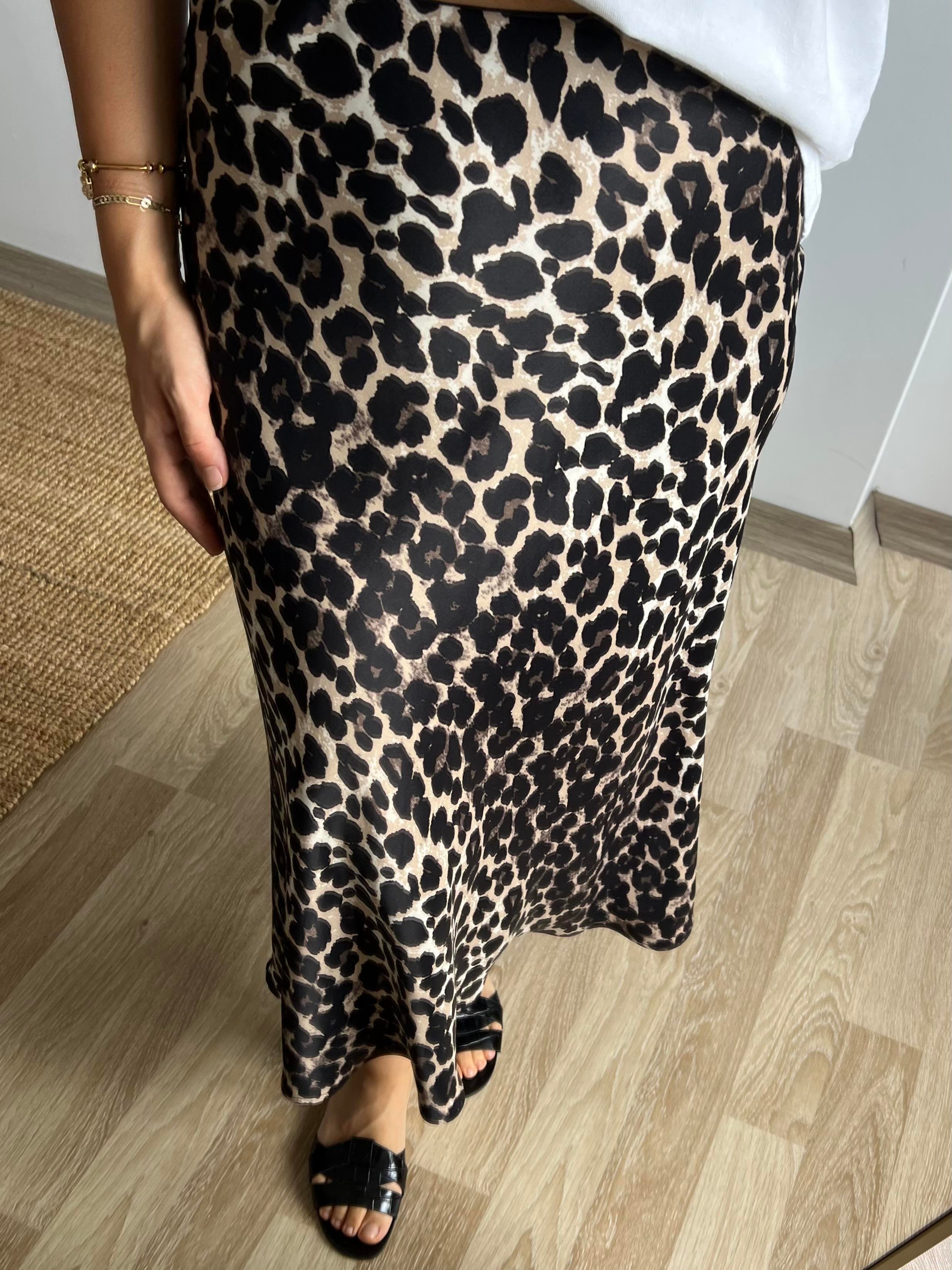 Leopar Desenli Beli Lastikli Saten Etek uygun fiyatlarda www.butikhola.com adresinde