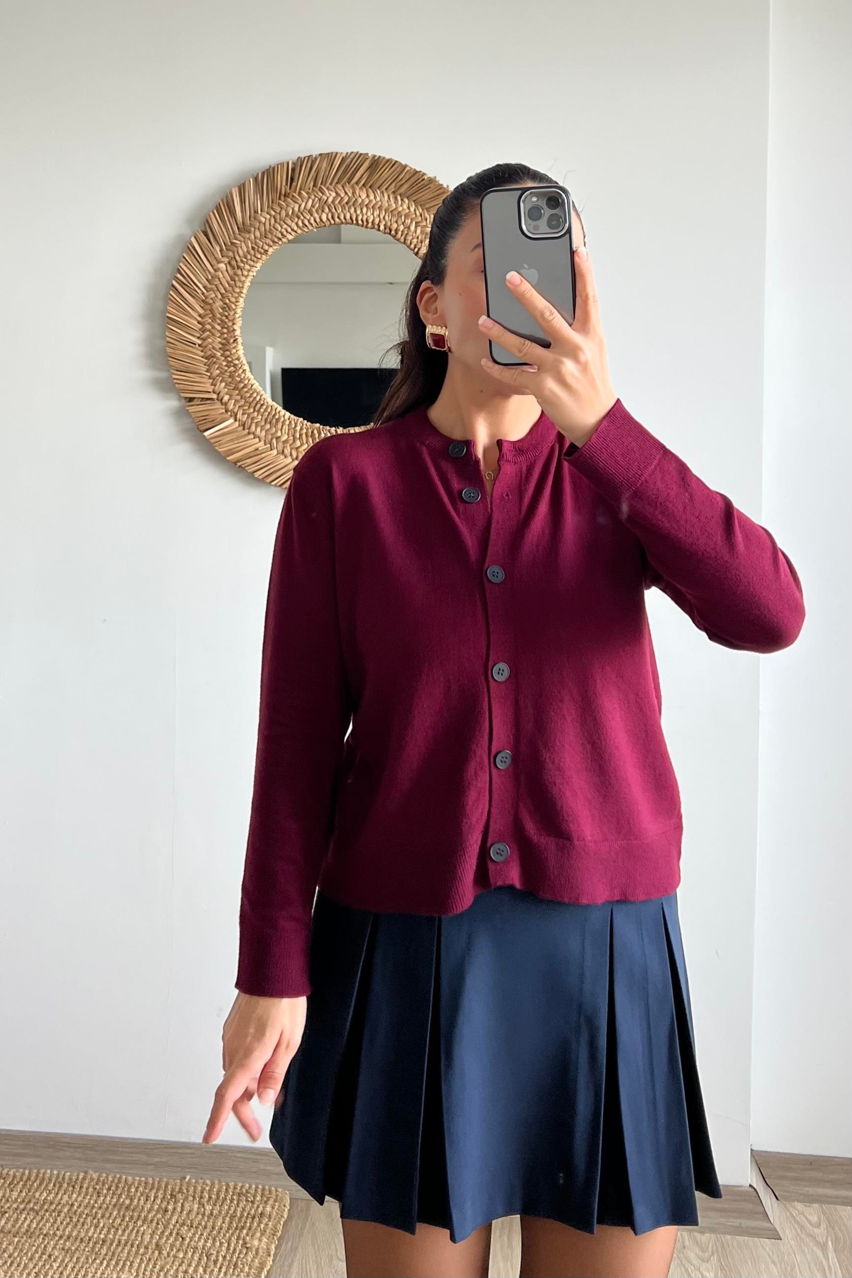 Md Bordo Yumuşak Dokulu Hırka  uygun fiyatlarda www.butikhola.com adresinde